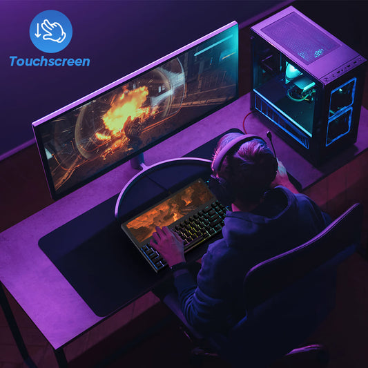 Teclado USB mecânico/interruptor de tesoura com tela sensível ao toque de 12,6"