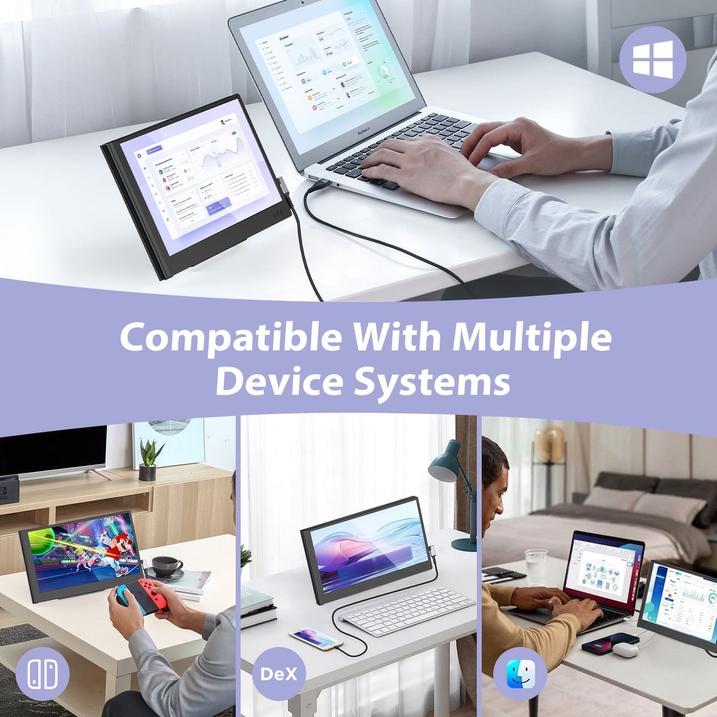P1S 11.6 Inches Dual-Screen One Extra Screen For Laptop