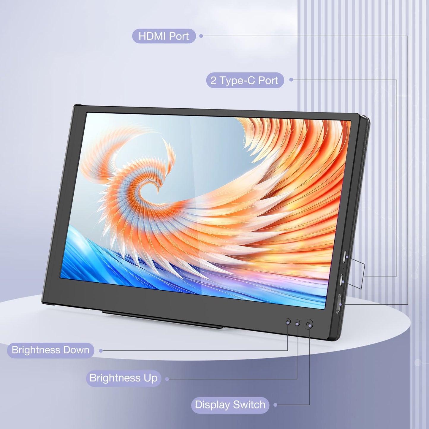 P1S 11.6 Inches Dual-Screen One Extra Screen For Laptop