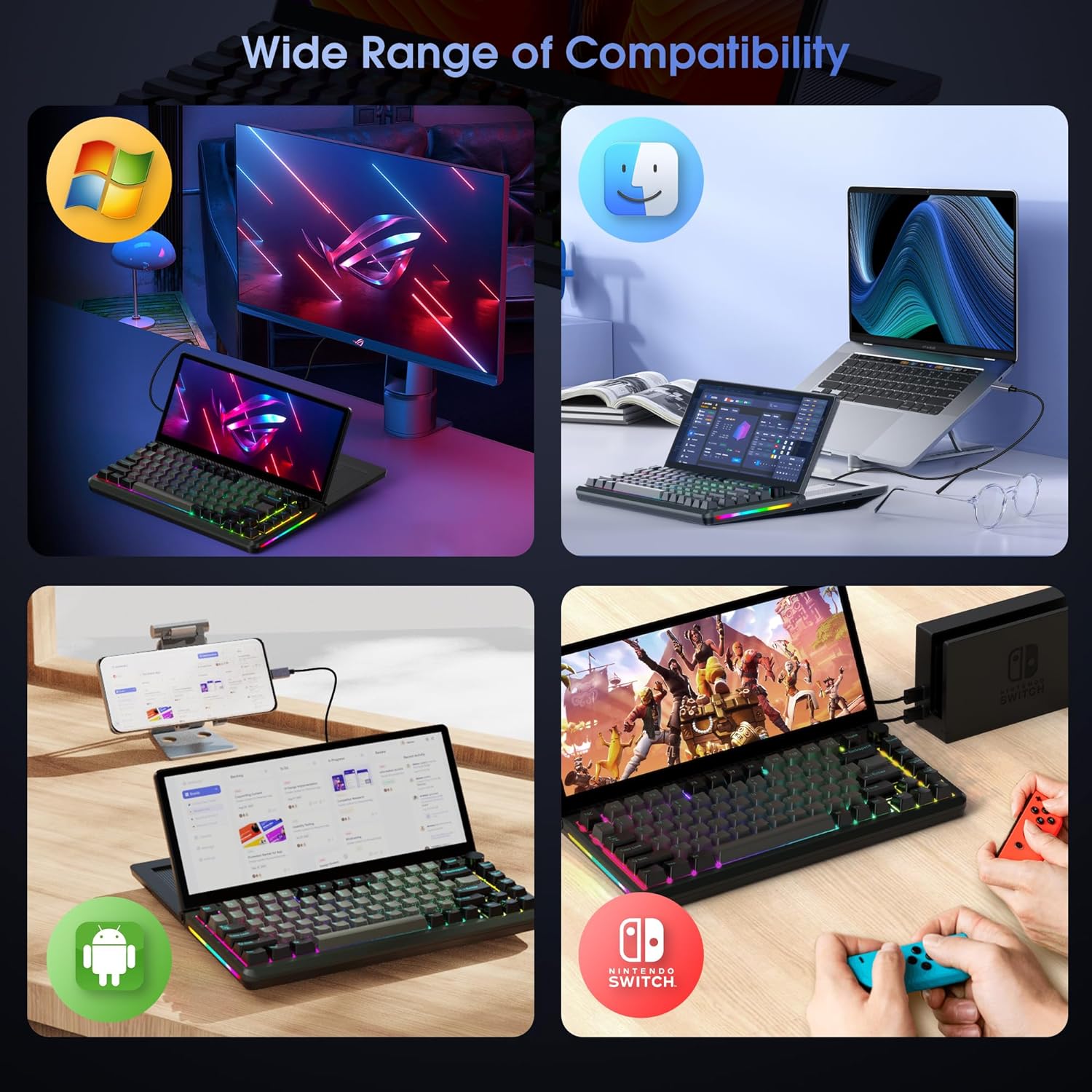 Teclado com tela expansível de toque Kwumsy K3