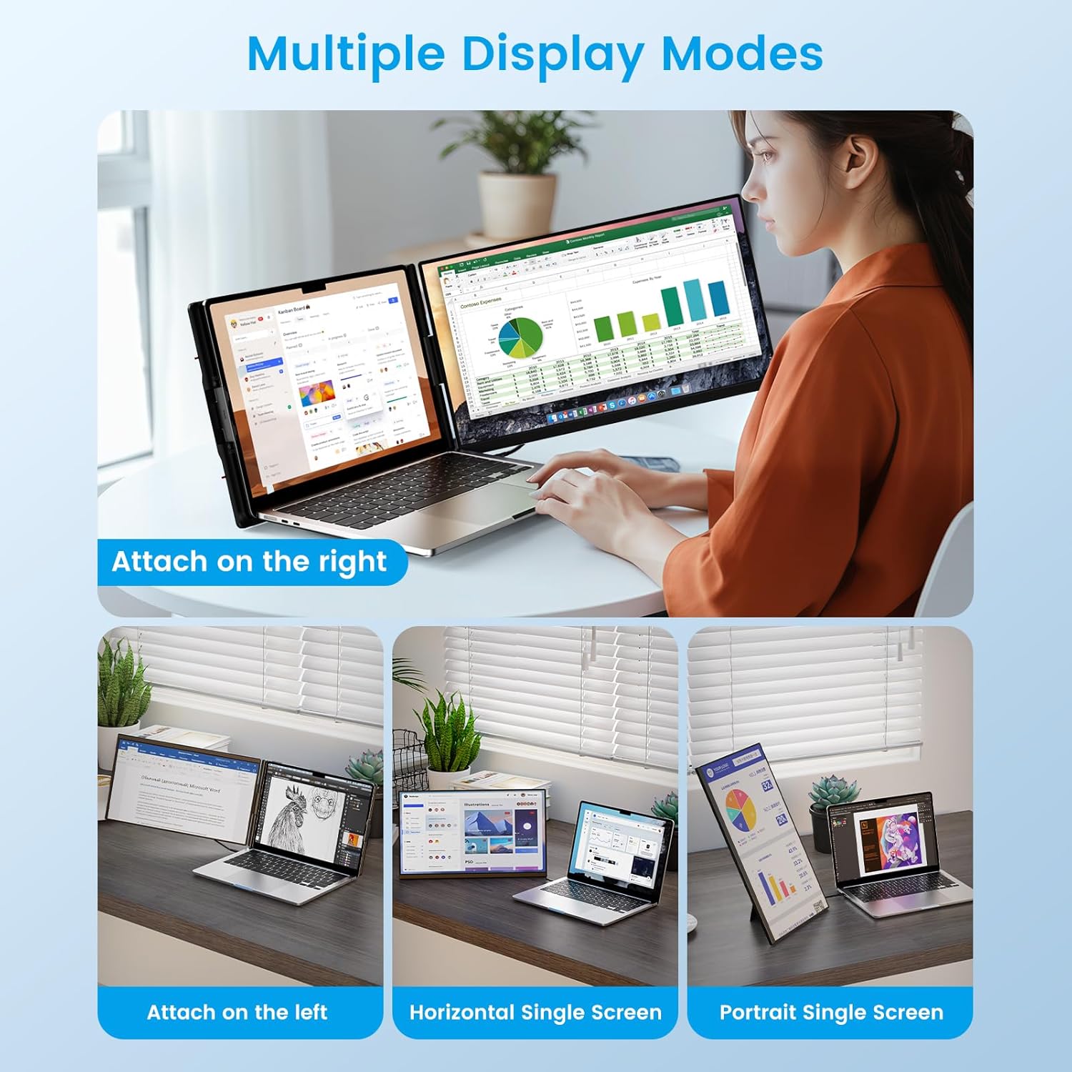 511109 P5 DUAL SCREEN 15.6インチ FHD 1080P BOSII P5 15.6″ Dual Laptop Screen Extender Monitor – Bosii