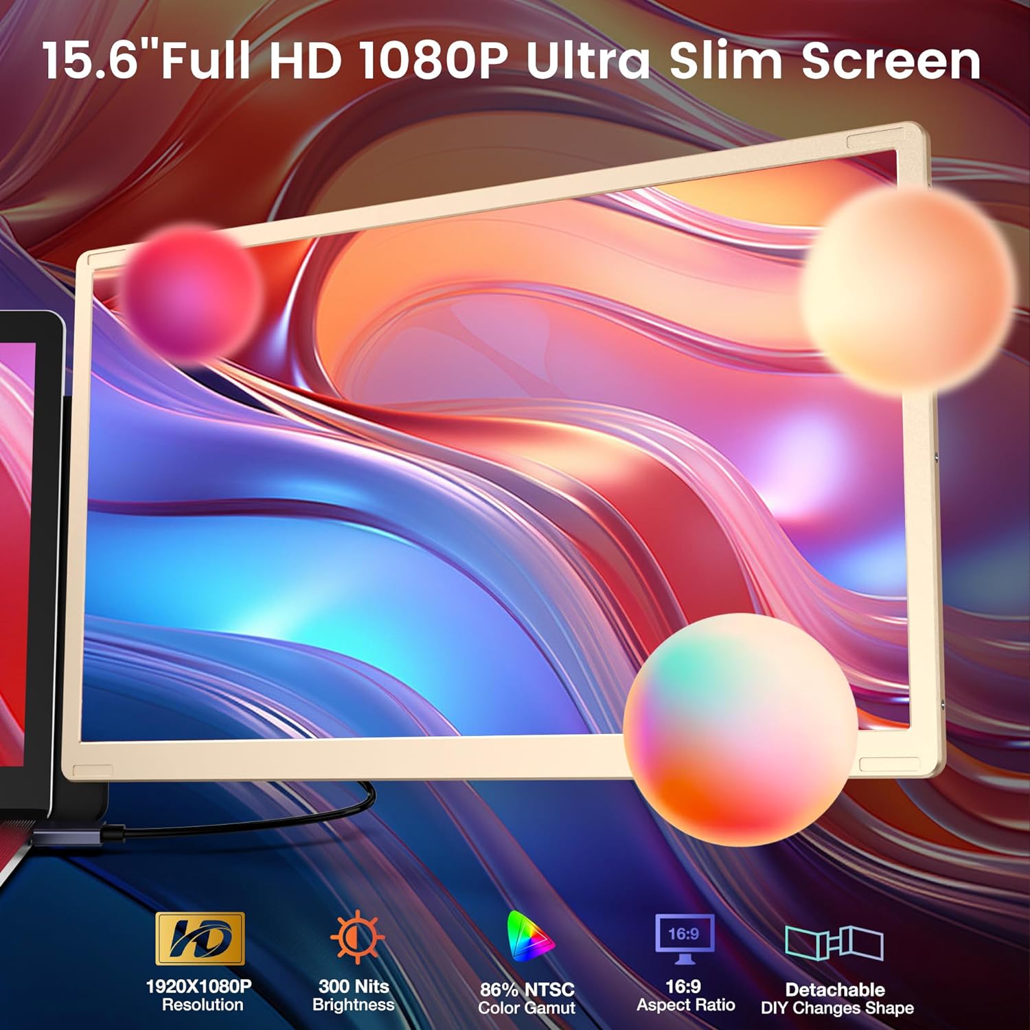 Extensor de ecran pentru laptop Kwumsy S6 de 15,6 inchi