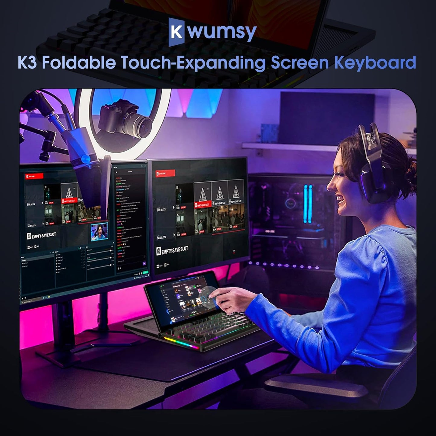 Teclado con tela expansiva de toque Kwumsy K3