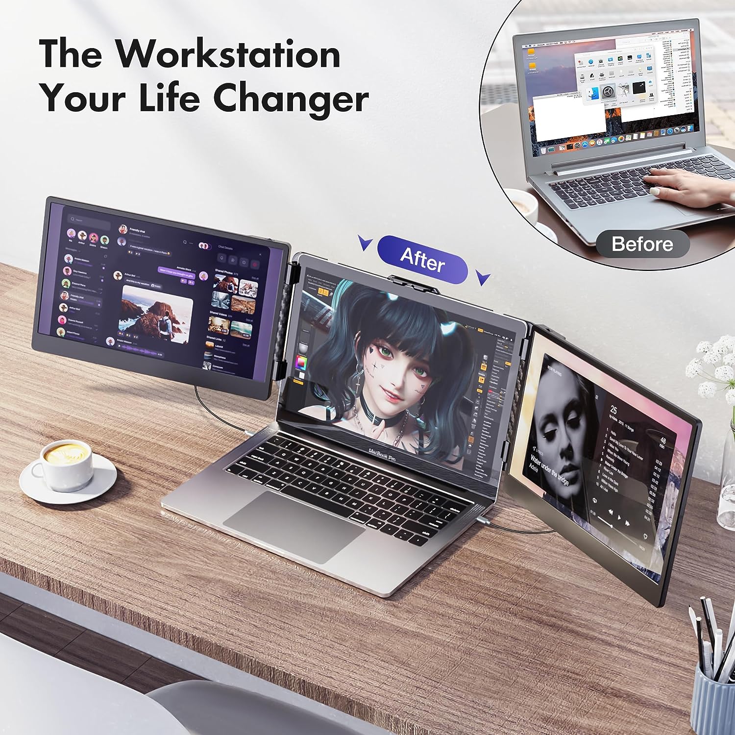 Kwumsy S2 14" Triple Laptop Screen Extender
