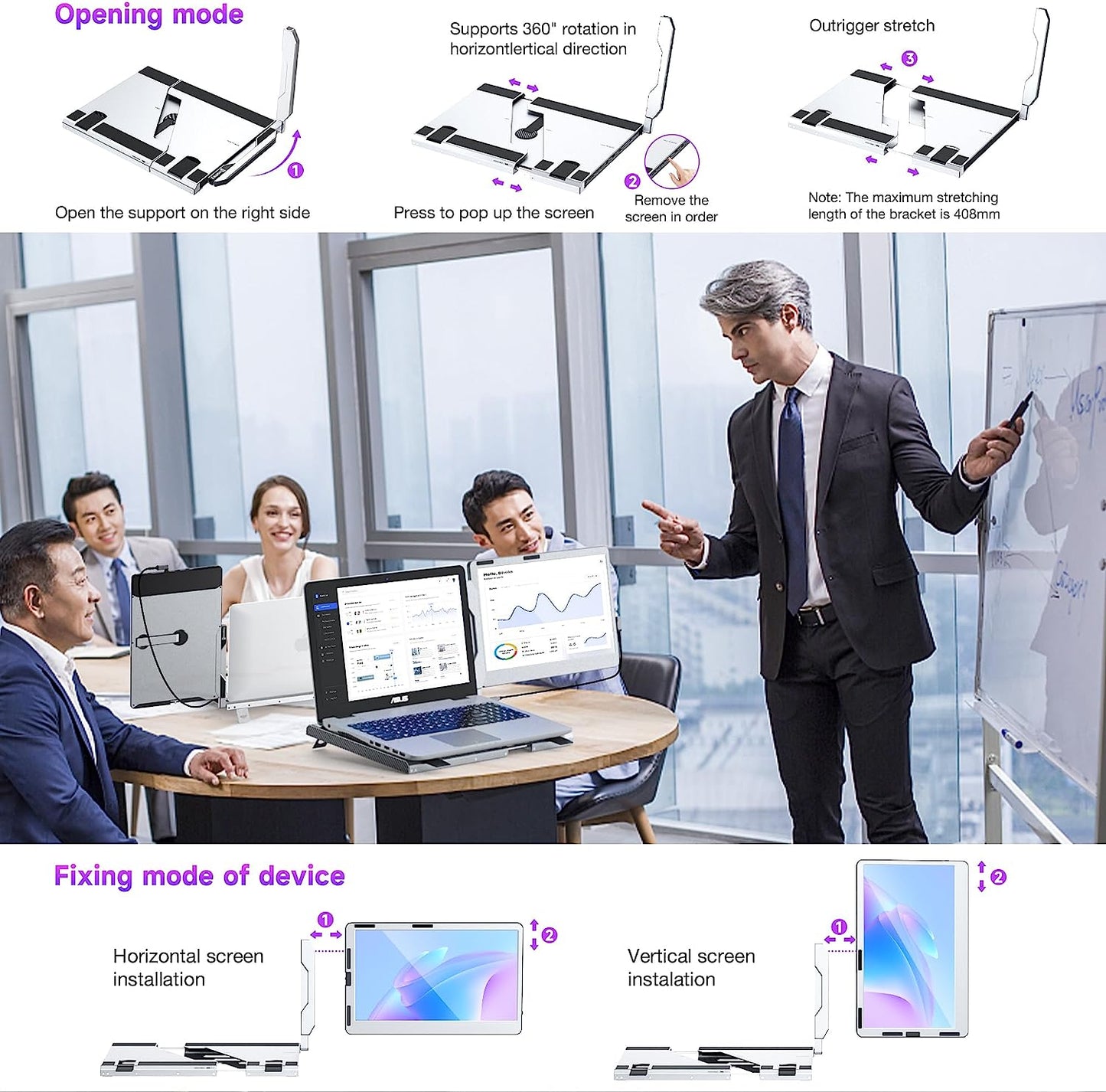 Kwumsy F1 14'' Portable Monitor Laptop Screen Extender