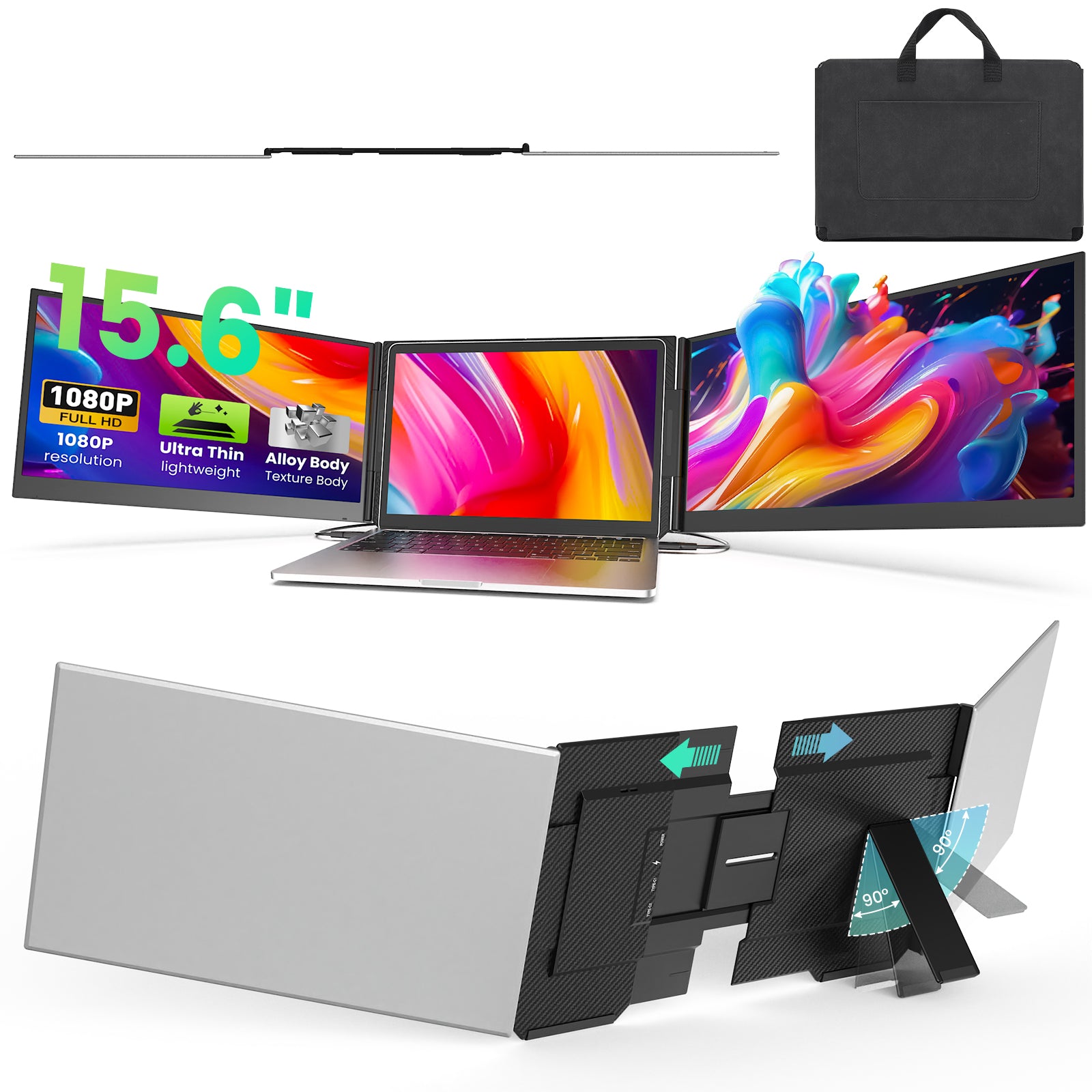 Kwumsy P7 15.6" Estensore per schermo triplo per laptop