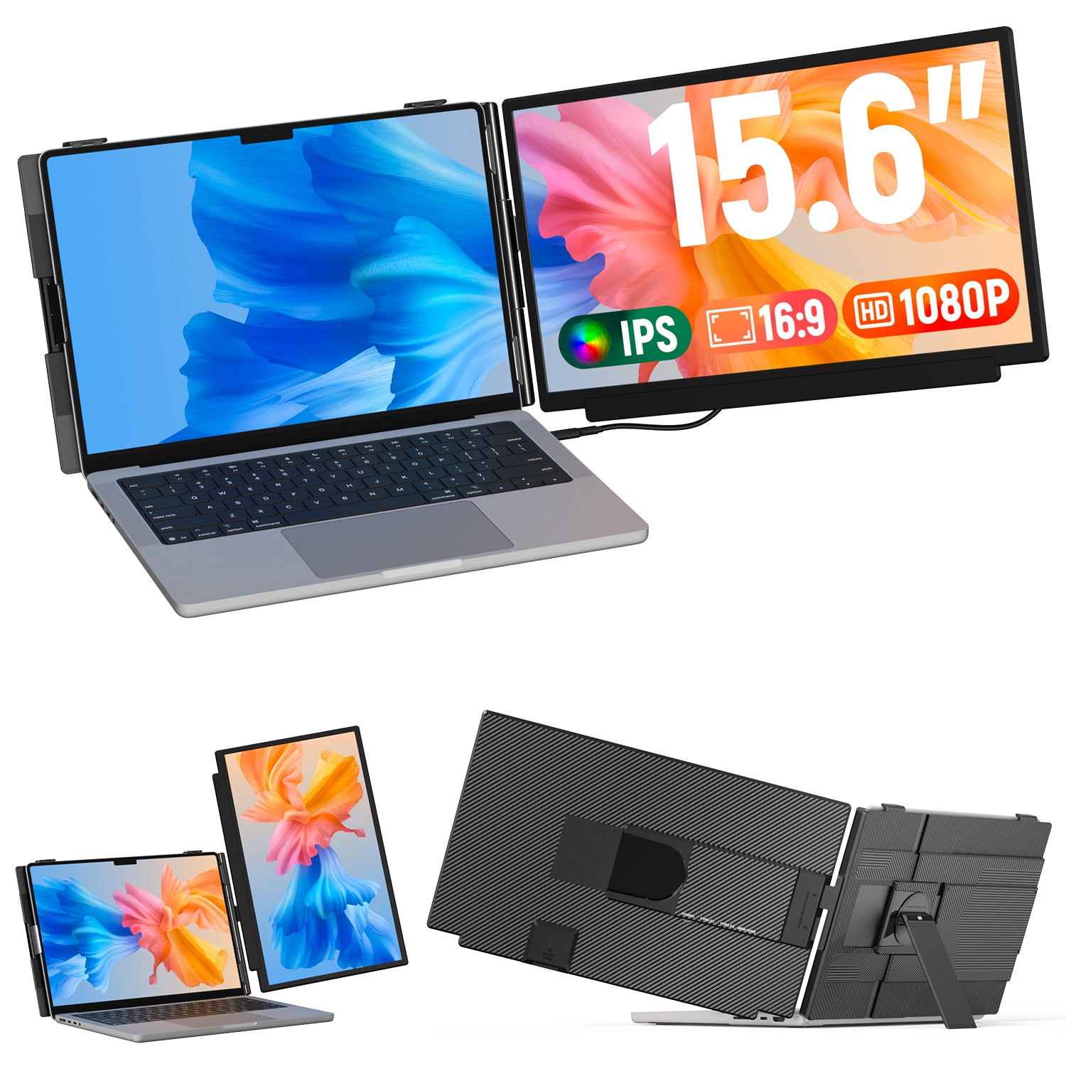 Kwumsy M5 15.6" Extensor de pantalla para portátil de doble pantalla