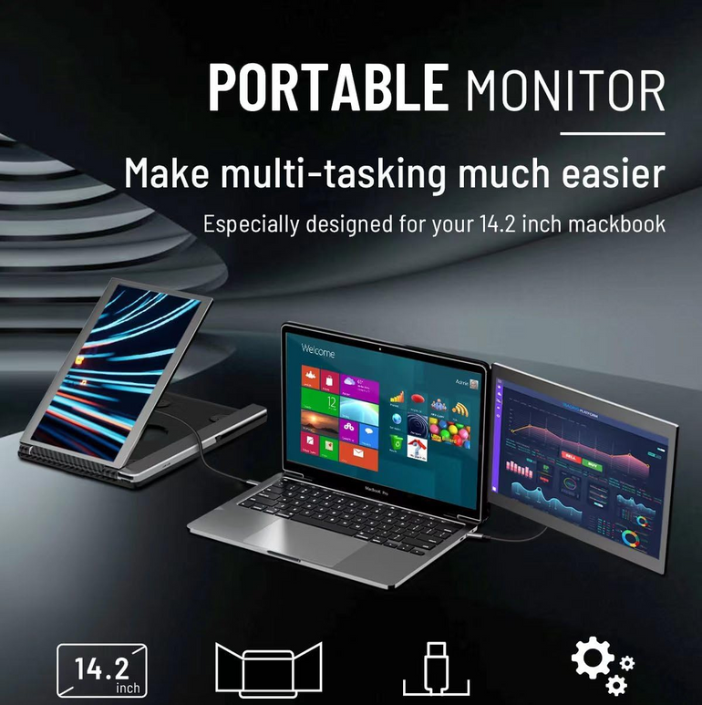 Kwumsy P1M nešiojamojo kompiuterio ekrano ilgintuvas, suderinamas su „MacBook“.