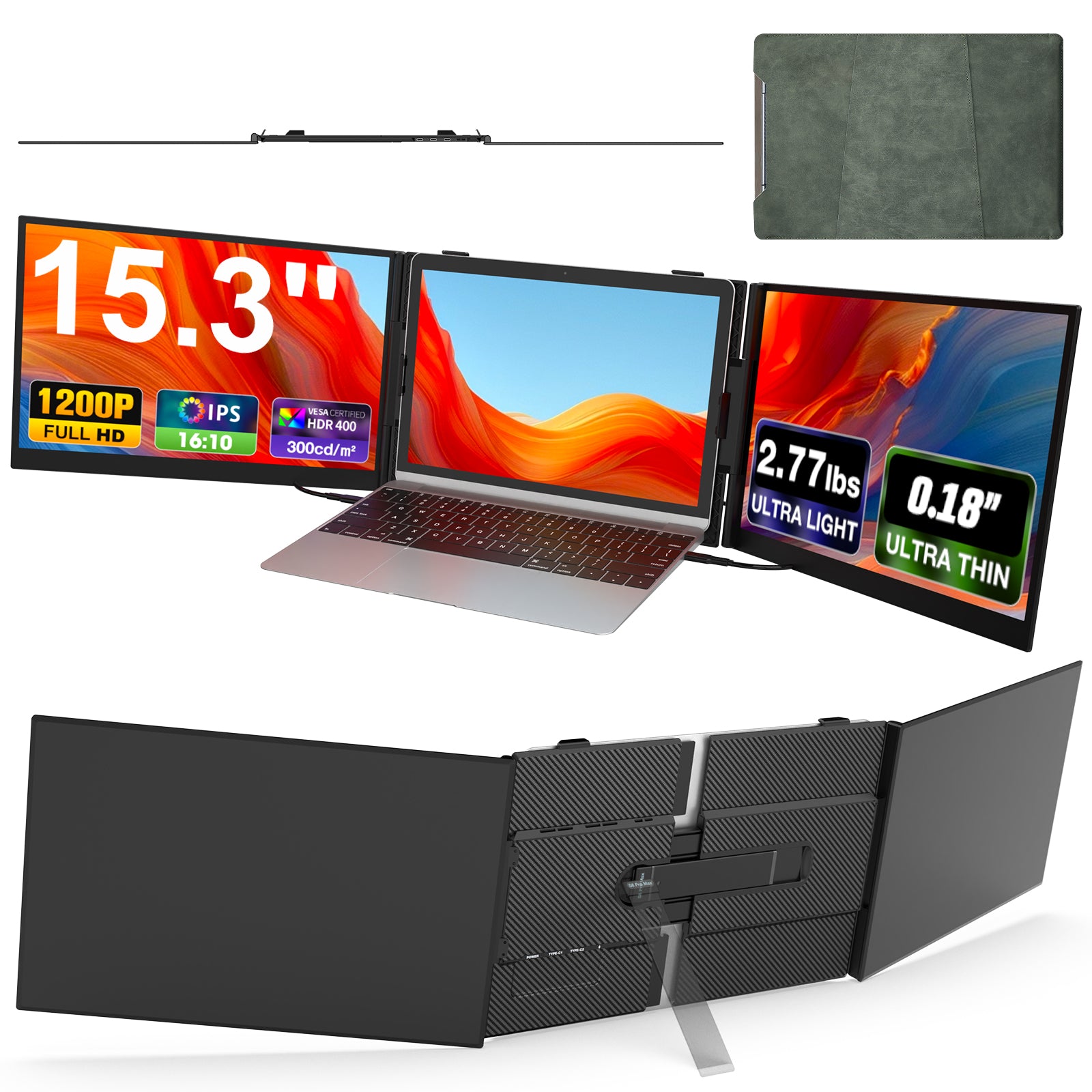 Kwumsy S8Pro MAX 15.3" Triple Screen Laptop Screen Extender