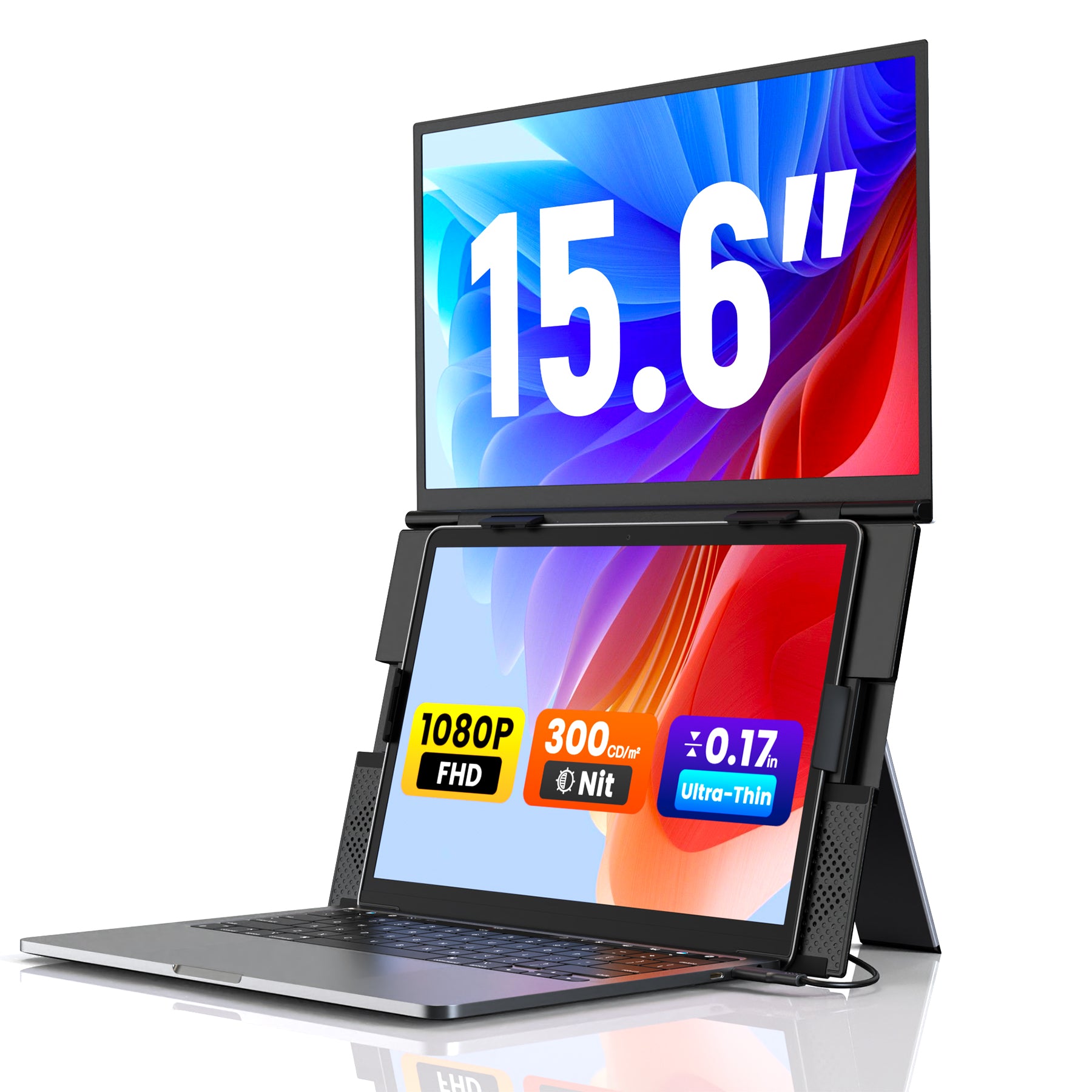 Kwumsy S15 Plus-15.6" Dual Screen Laptop Screen Extender