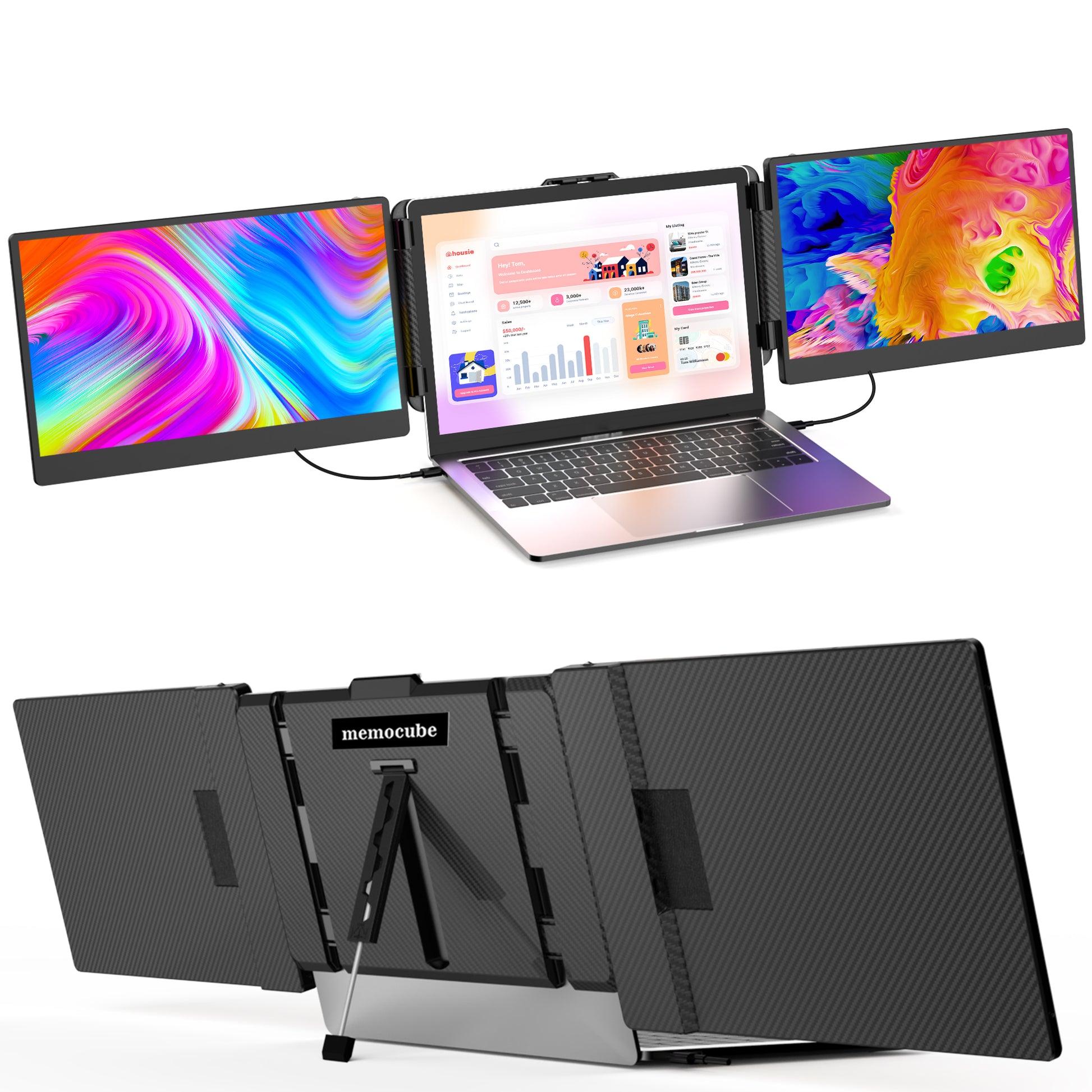 memocubo S2 14" Tela tripla para laptop