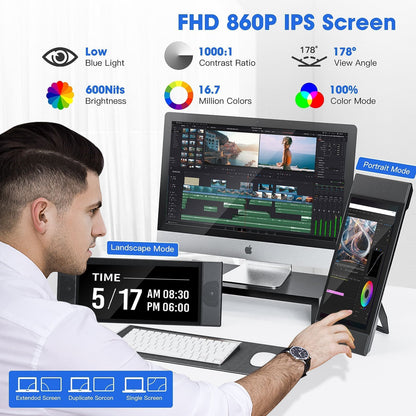 【Solo para EE. UU. - Caja abierta】Kwumsy L1-12.3" Monitor portátil con altavoces duales para portátil