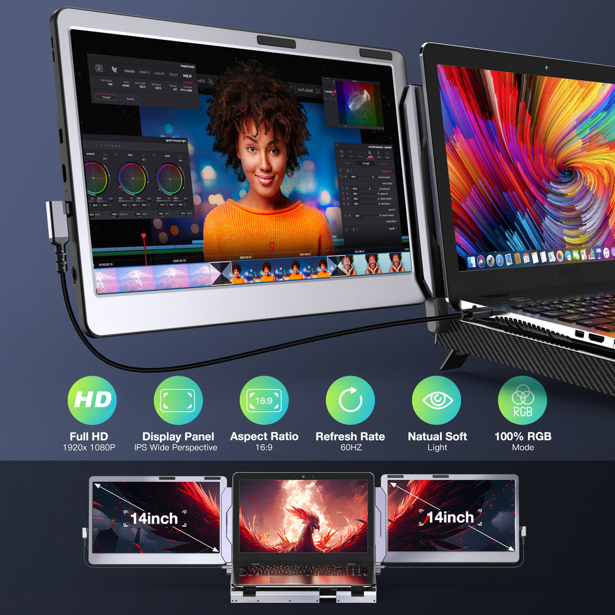 Portable Screen Display Extender for Laptop | Triple Monitor | Limink Portable Screen Display Extender for Laptop | Triple Monitor | Limink