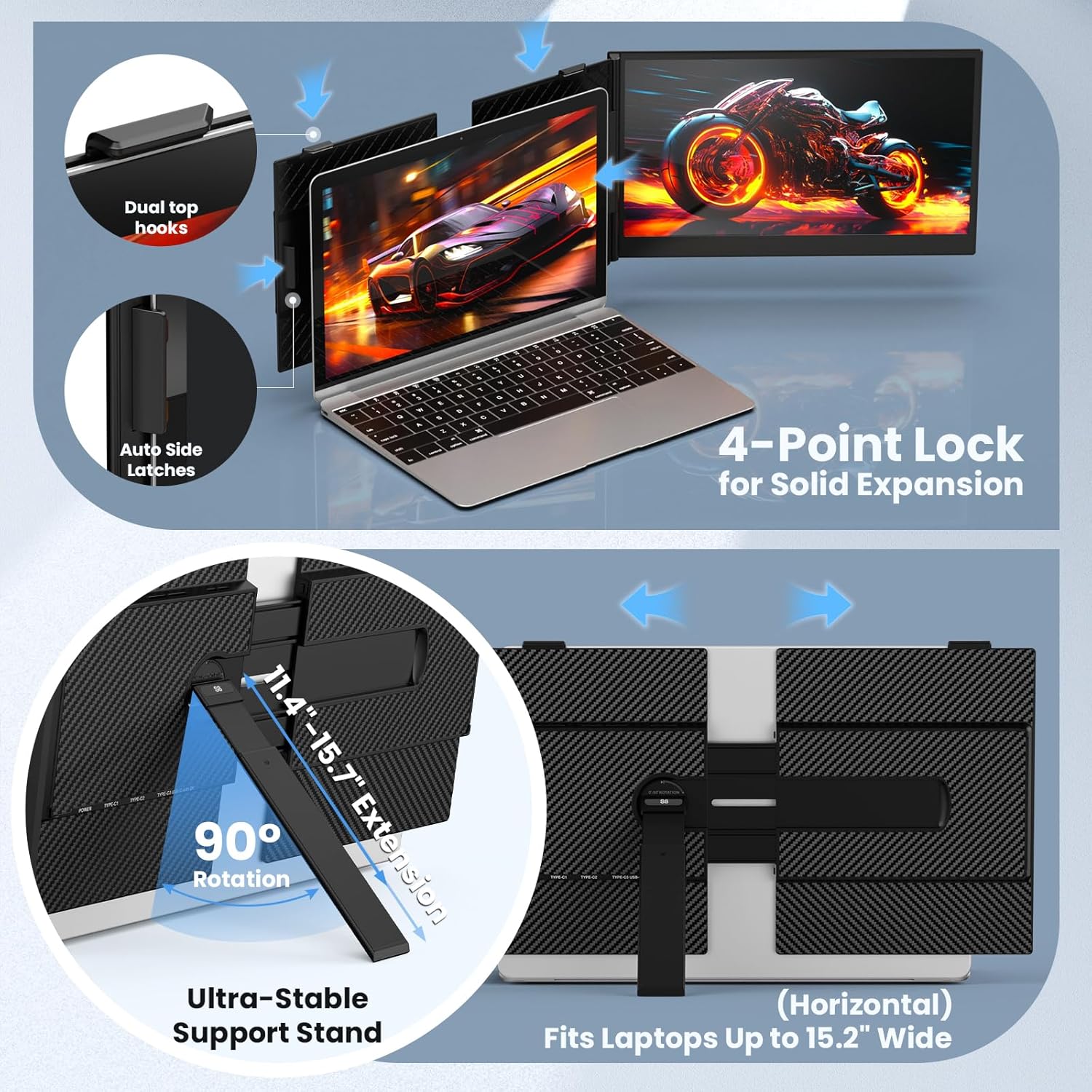 Kwumsy S8 14" Dual Screen Laptop Screen Extender