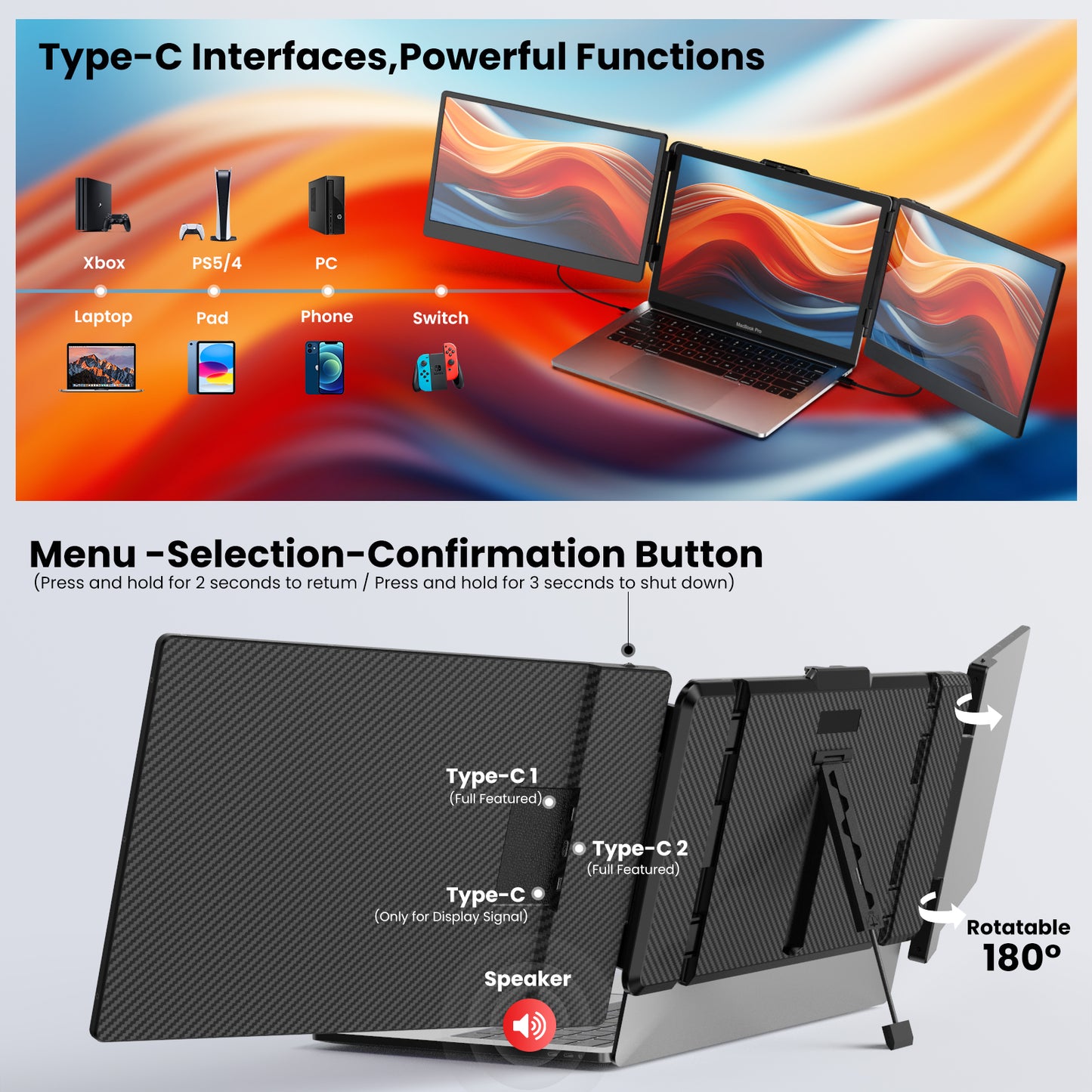 Kwumsy S2mini 12" Triple Laptop Screen