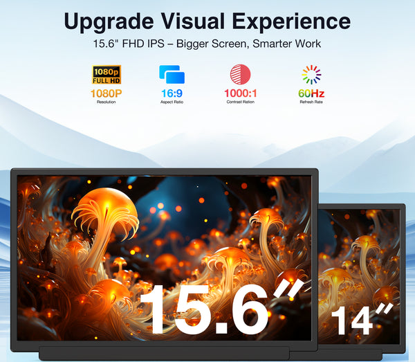 Kwumsy M5 15.6" Extensor de pantalla para portátil de doble pantalla