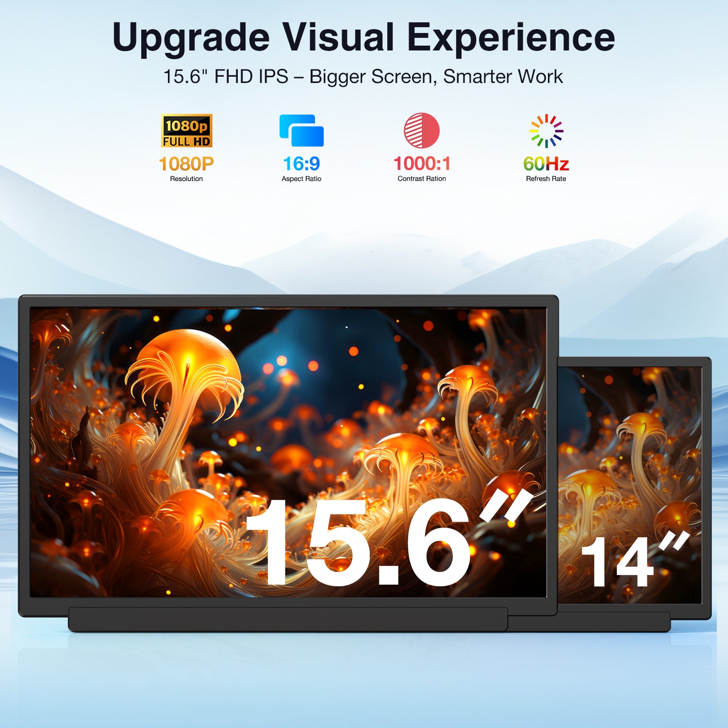 Kwumsy M5 15.6" Extensor de pantalla para portátil de doble pantalla