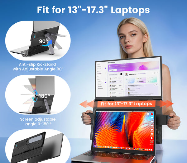 Kwumsy S15 Plus-15.6" Dual Screen Laptop Screen Extender