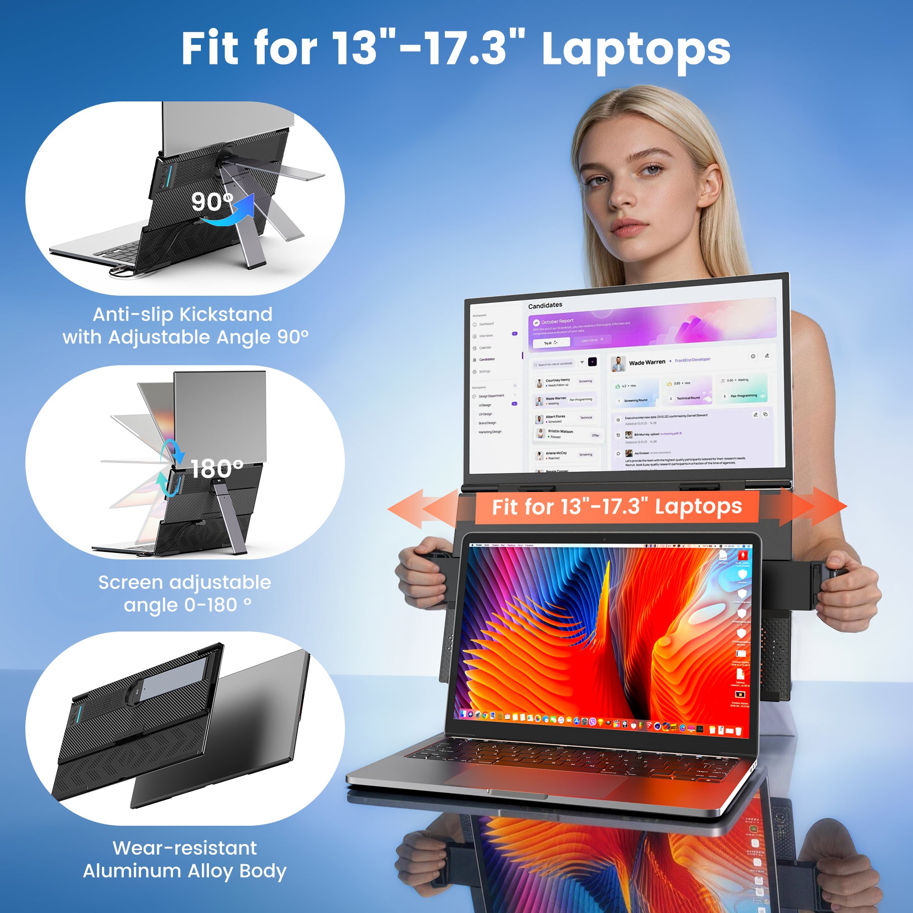 Kwumsy S15 Plus-15.6" Dual Screen Laptop Screen Extender