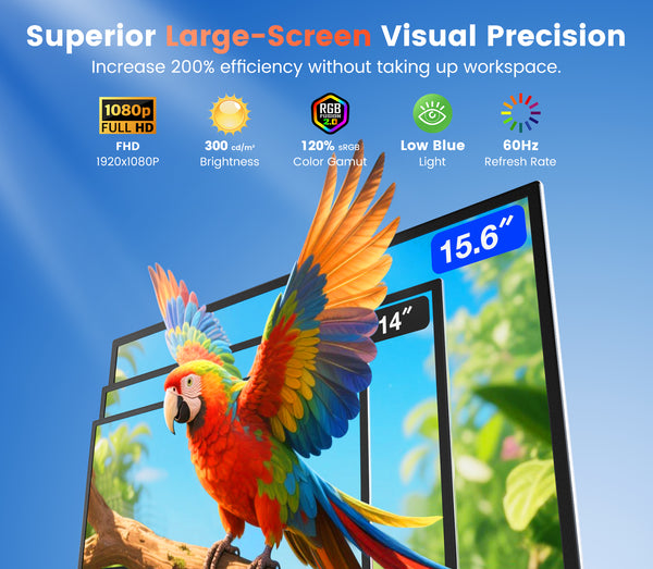 Kwumsy S15 Plus-15.6" Dual Screen Laptop Screen Extender