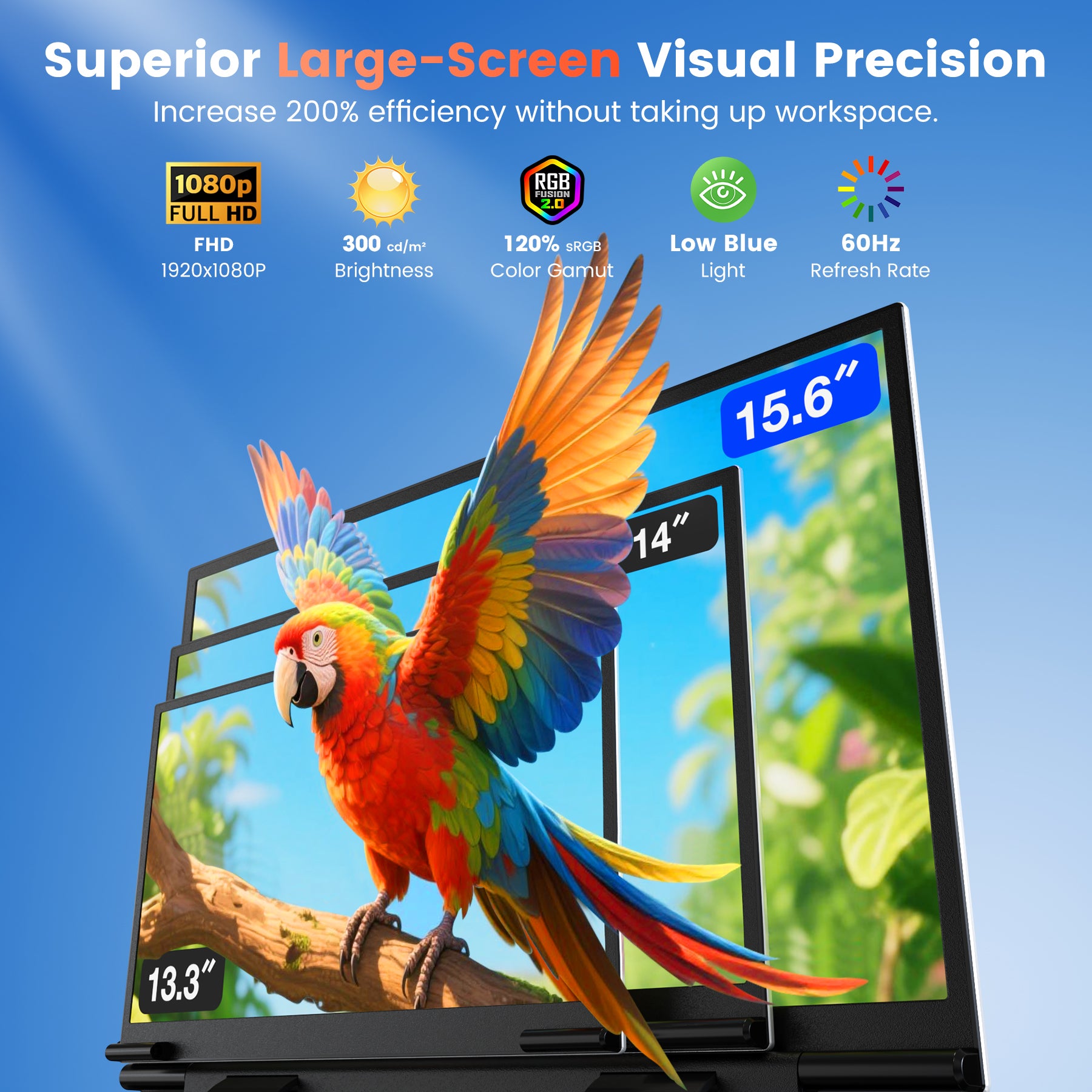 Kwumsy S15 Plus-15.6" Dual Screen Laptop Screen Extender