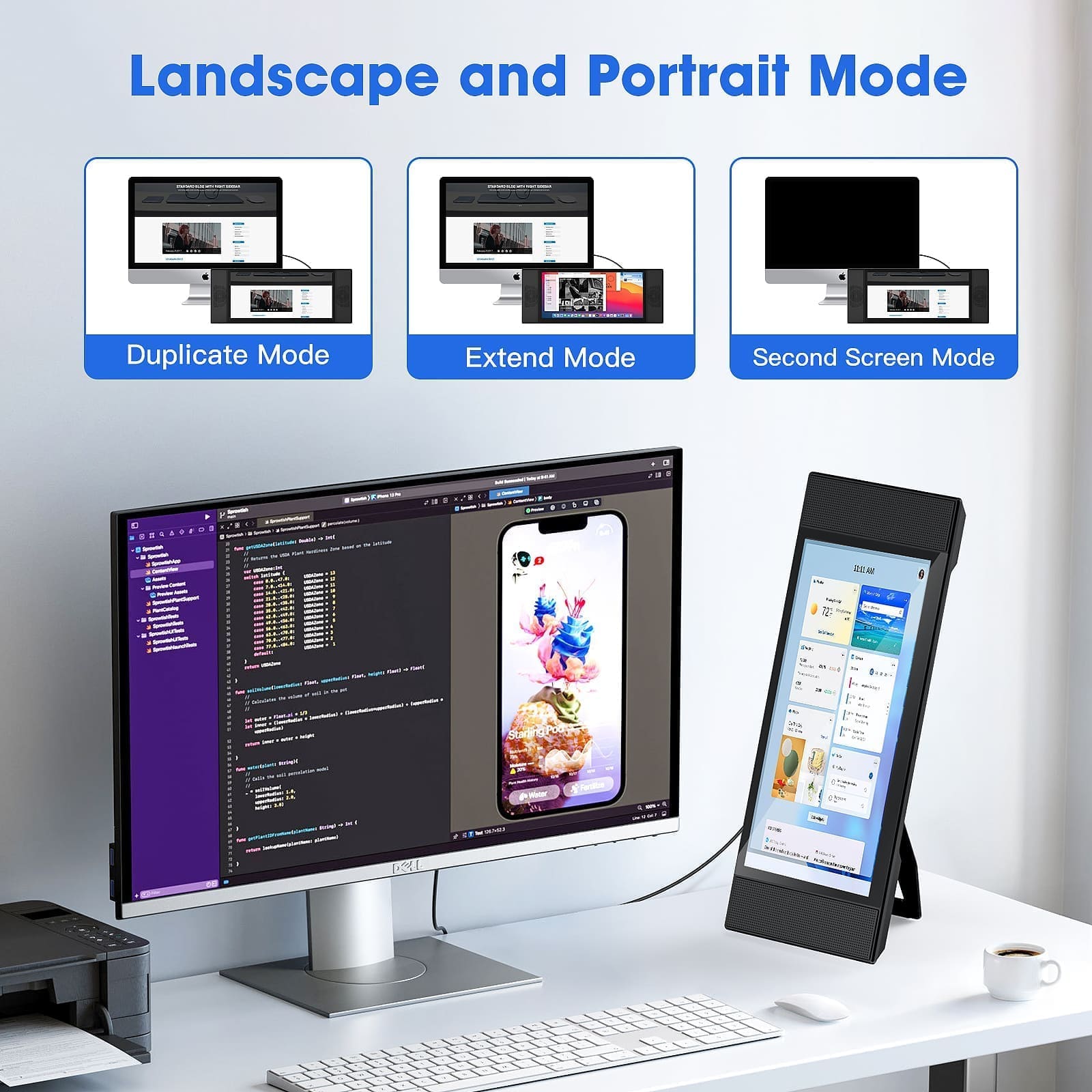 L1 12.3 Portable Monitor with Dual Speakers for Laptop