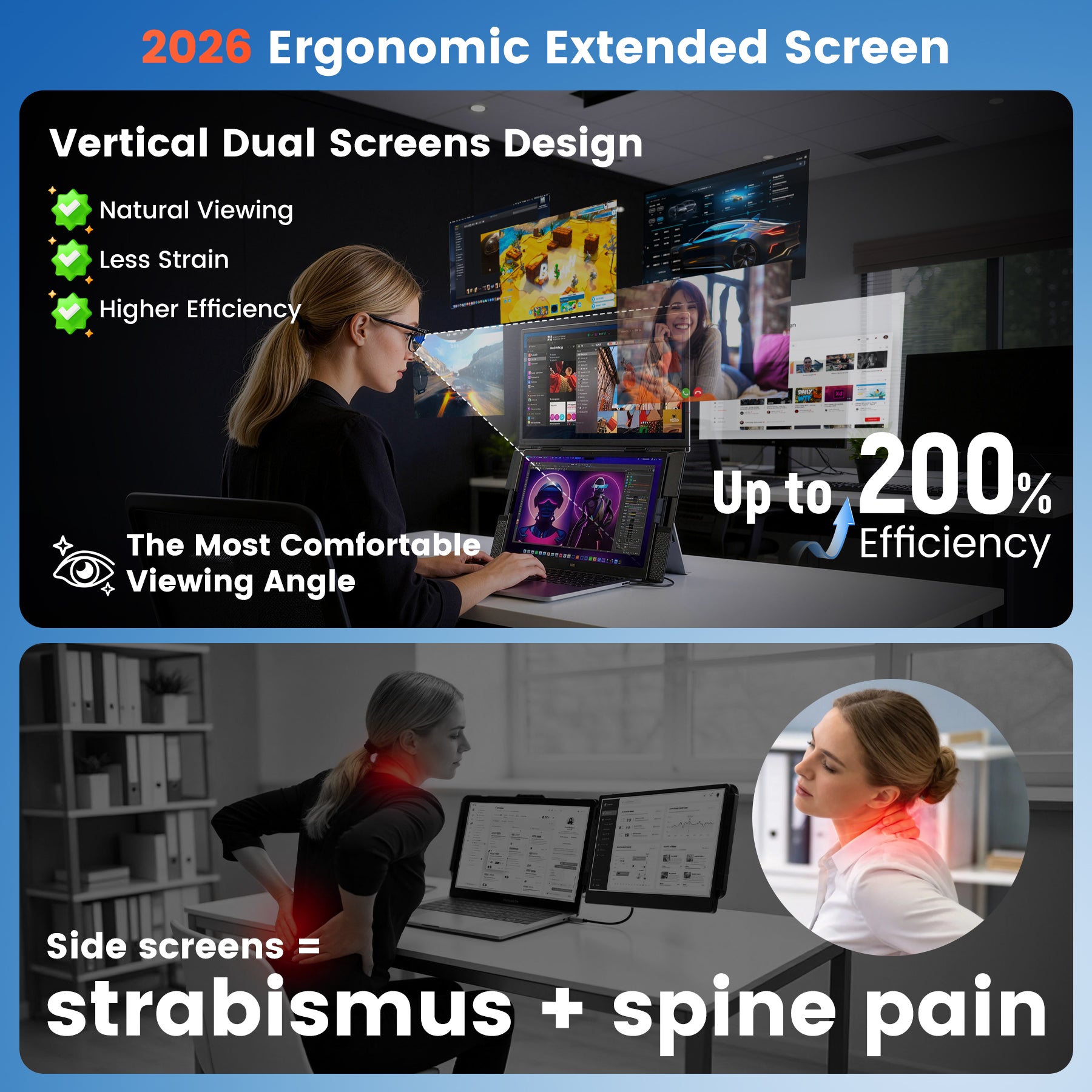 Kwumsy S15 Plus-15.6" Dual Screen Laptop Screen Extender