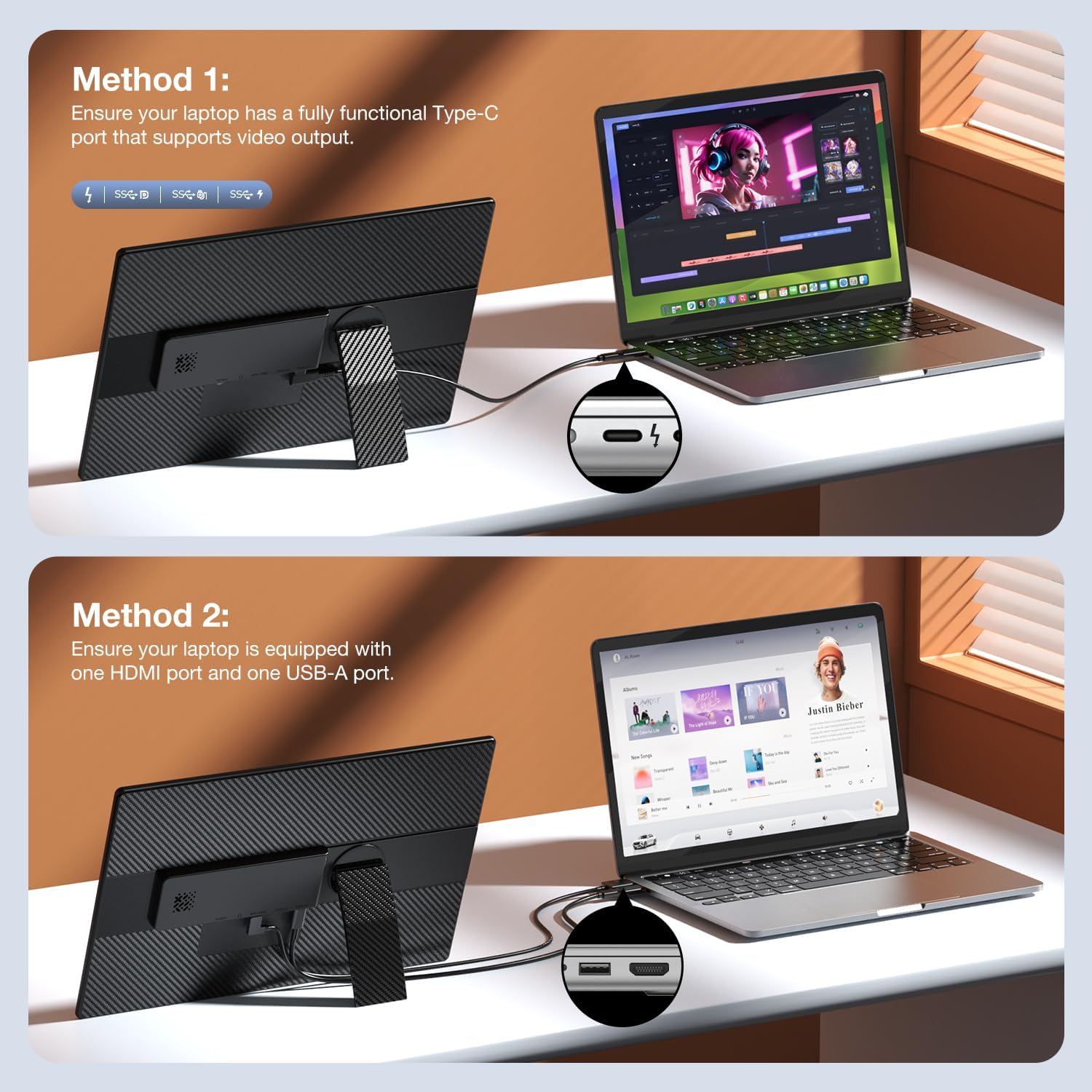 Kwumsy L6-16" Dual Screen Laptop Screen Extender