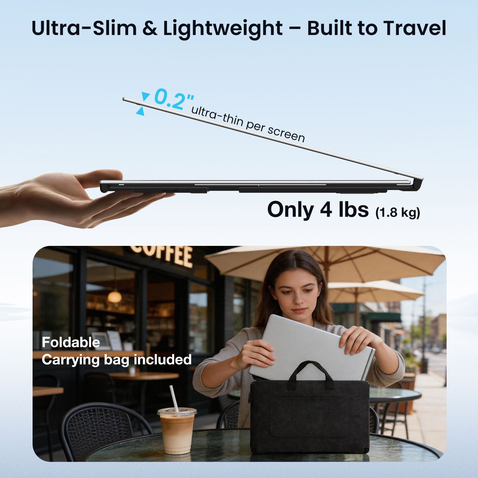 Kwumsy P7PRO 15.6" Extensor de tela tripla para laptop