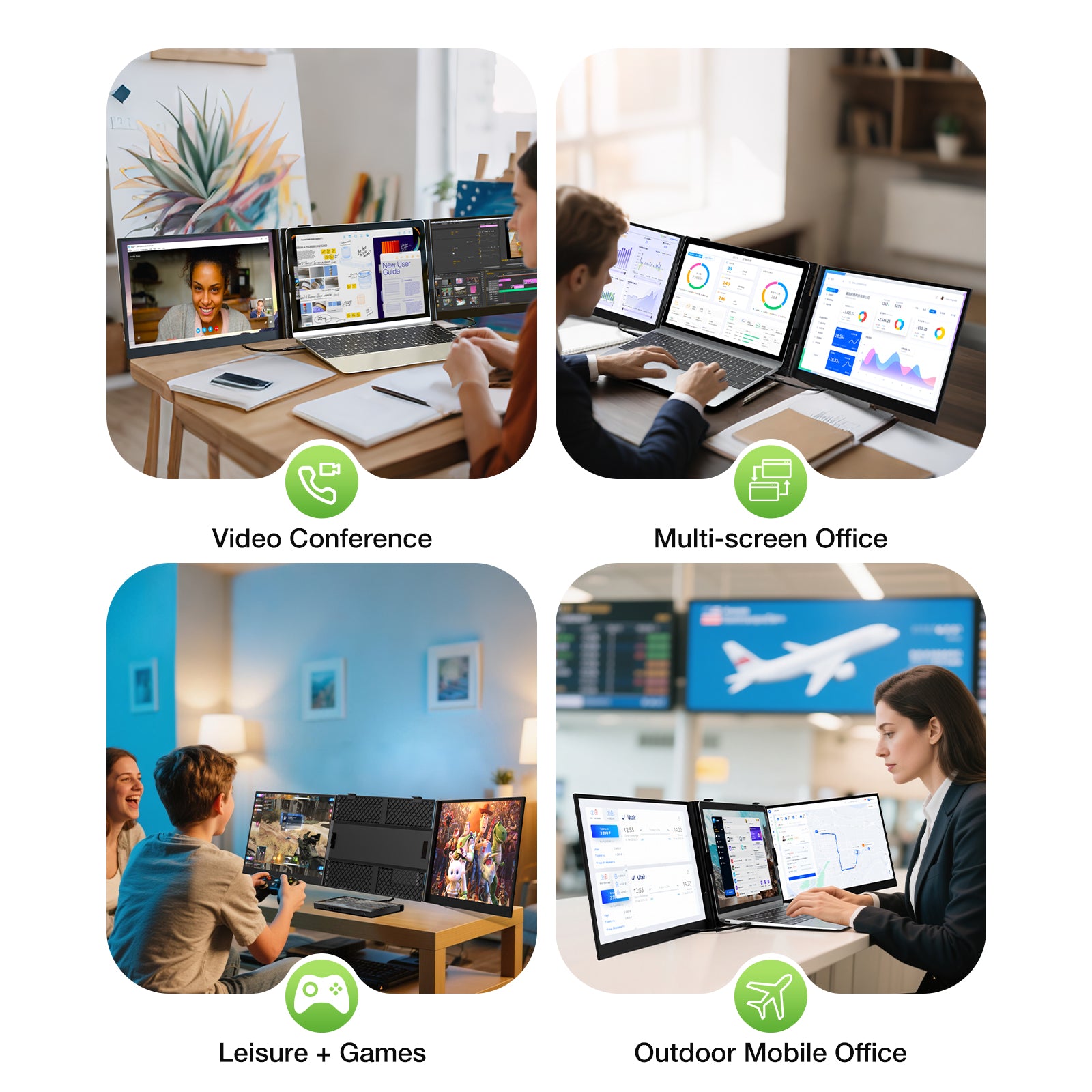 Kwumsy S8Pro MAX 15.3" Triple Screen Laptop Screen Extender
