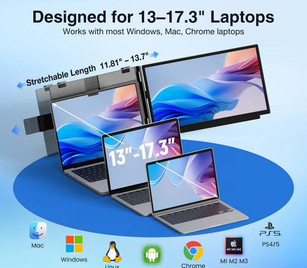 Kwumsy M5 15.6" Extensor de pantalla para portátil de doble pantalla