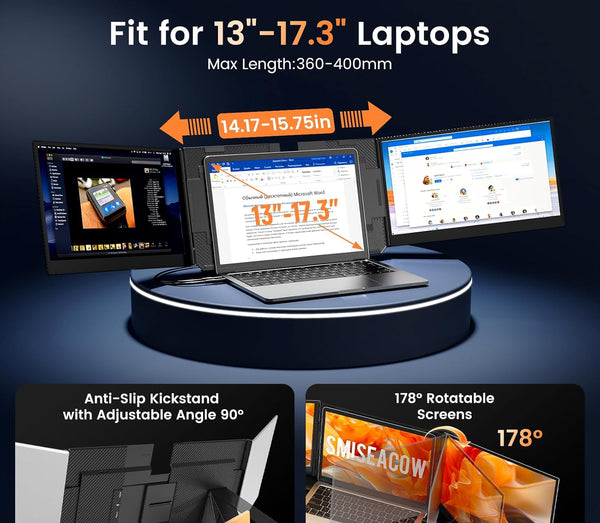 Kwumsy P7 15.6" Estensore per schermo triplo per laptop