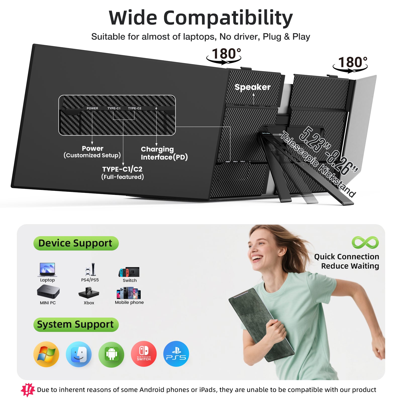 Kwumsy S8Pro MAX 15.3" Triple Screen Laptop Screen Extender