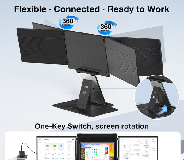 Kwumsy Z3 15.3" Přenosný rozšiřovač obrazovky notebooku pro čtyři obrazovky