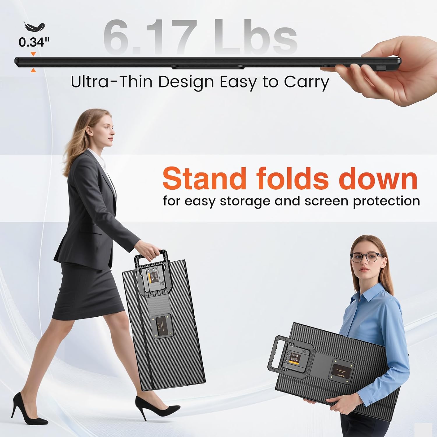 Kwumsy D1-23.8" The World's First Foldable Portable Display with Ergonomic Freedom