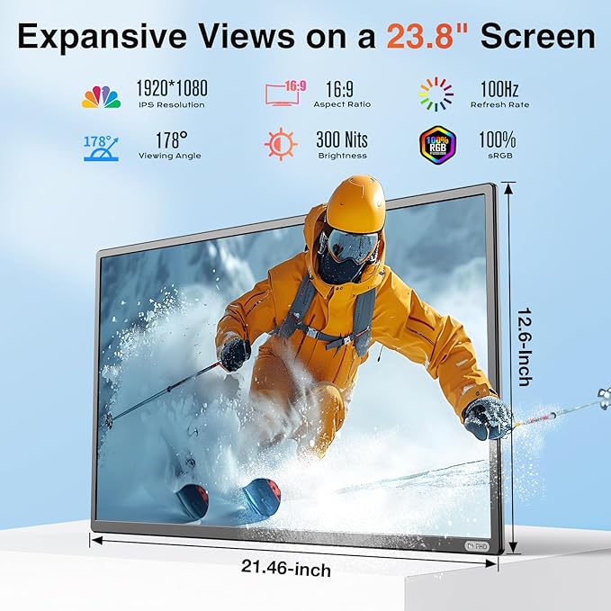 Kwumsy D1-23.8" The World's First Foldable Portable Display with Ergonomic Freedom