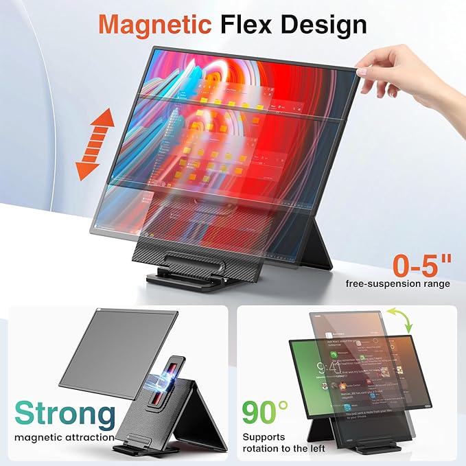 Kwumsy D1-23.8" The World's First Foldable Portable Display with Ergonomic Freedom