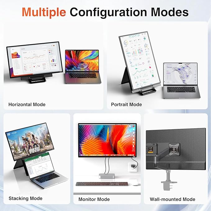 Kwumsy D1-23.8" The World's First Foldable Portable Display with Ergonomic Freedom