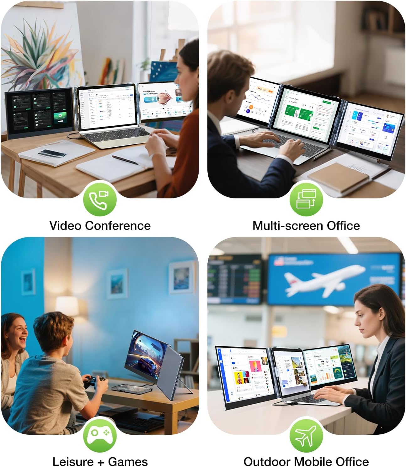 Kwumsy S8Ultra 14" Triple Screen Laptop Screen Extender