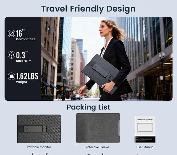 Kwumsy L6-16" Dual Screen Laptop Screen Extender