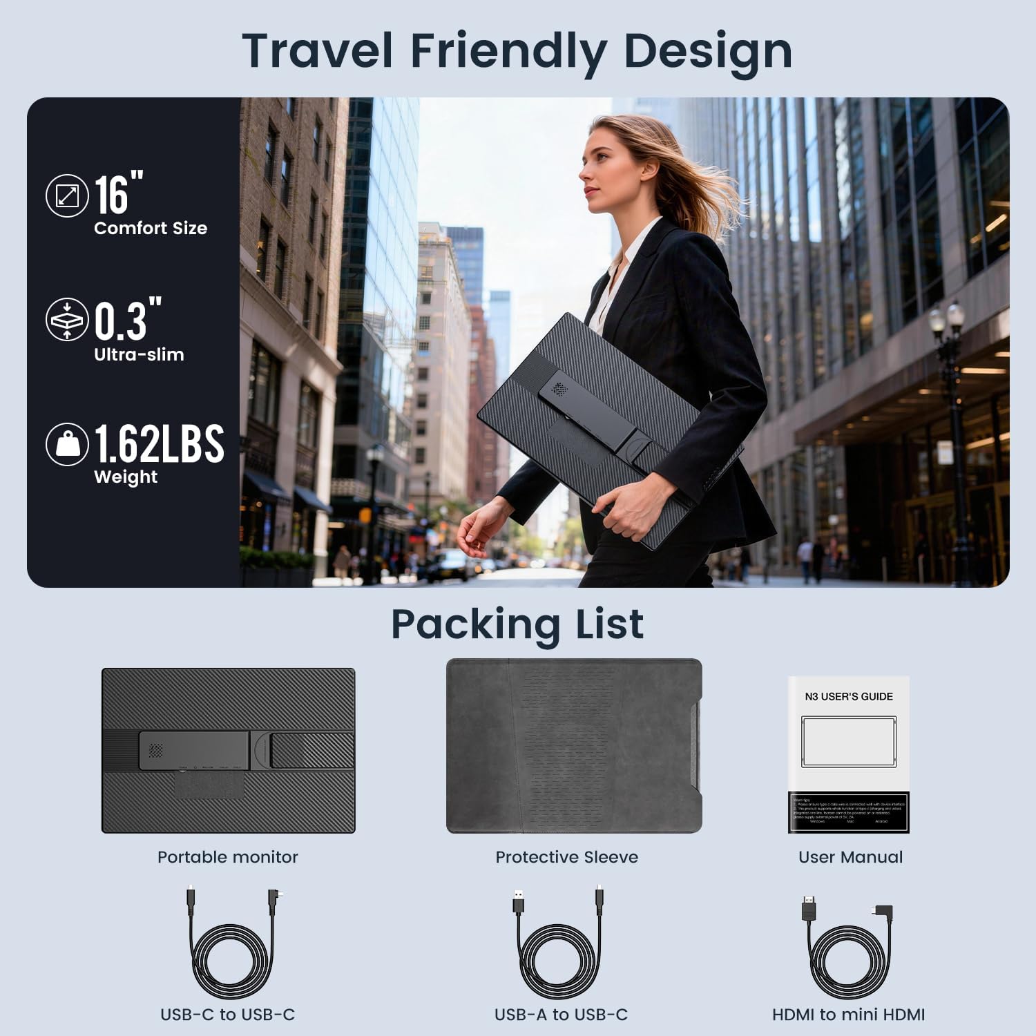 Kwumsy L6-16" Dual Screen Laptop Screen Extender