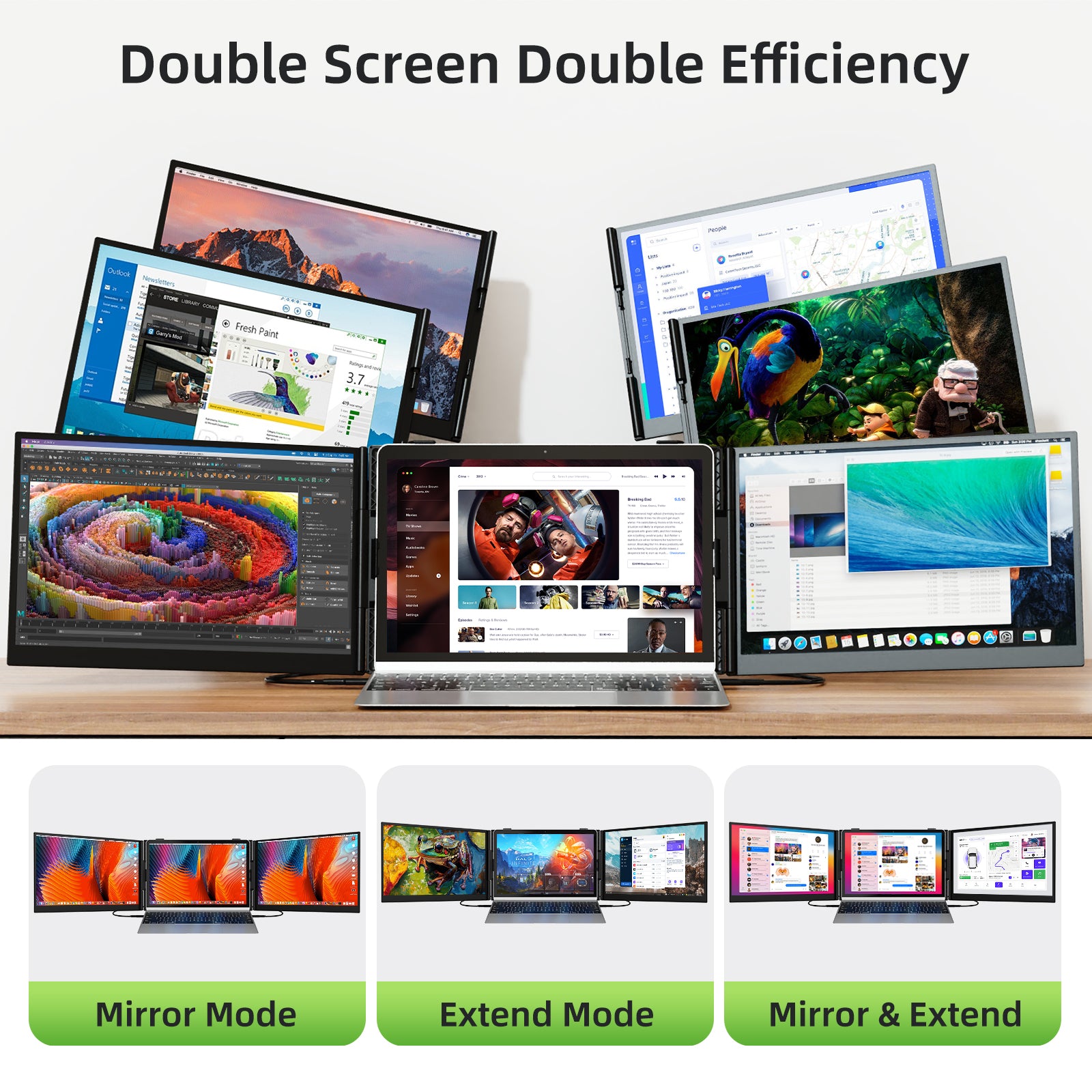 Kwumsy S8Pro MAX 15.3" Triple Screen Laptop Screen Extender