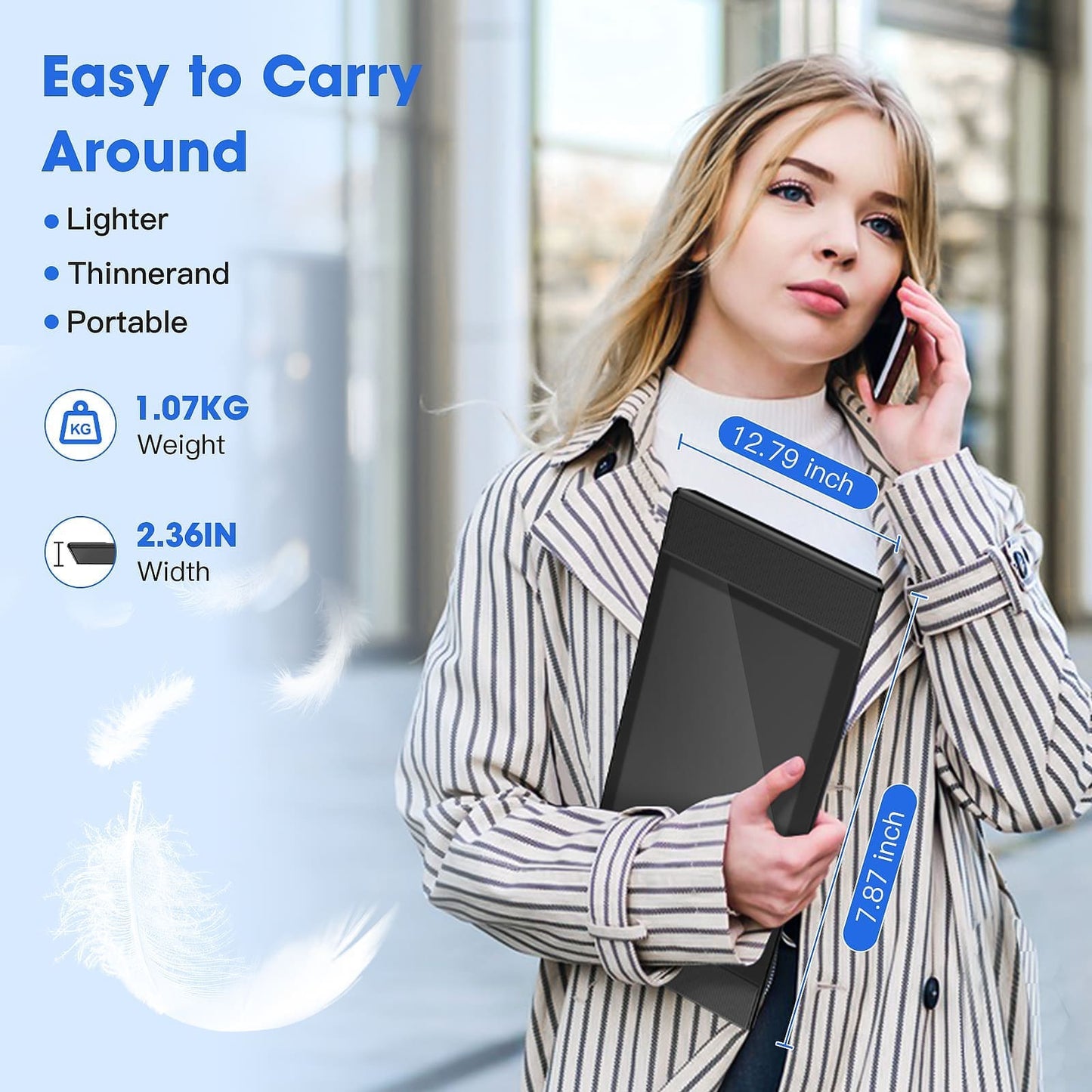 【Solo para EE. UU. - Caja abierta】Kwumsy L1-12.3" Monitor portátil con altavoces duales para portátil