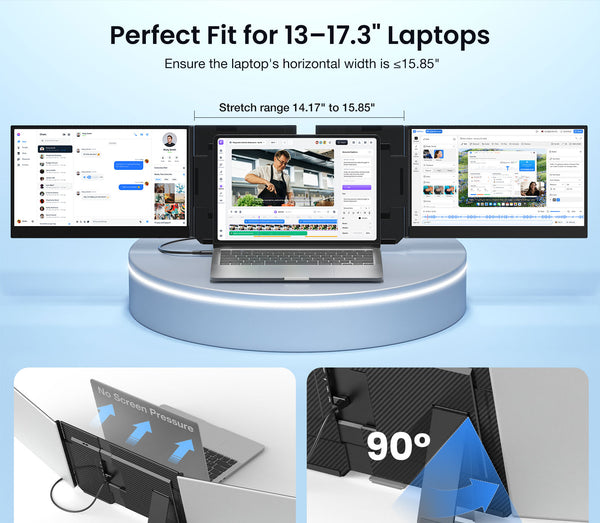 Kwumsy P7PRO 15.6" Extensor de tela tripla para laptop