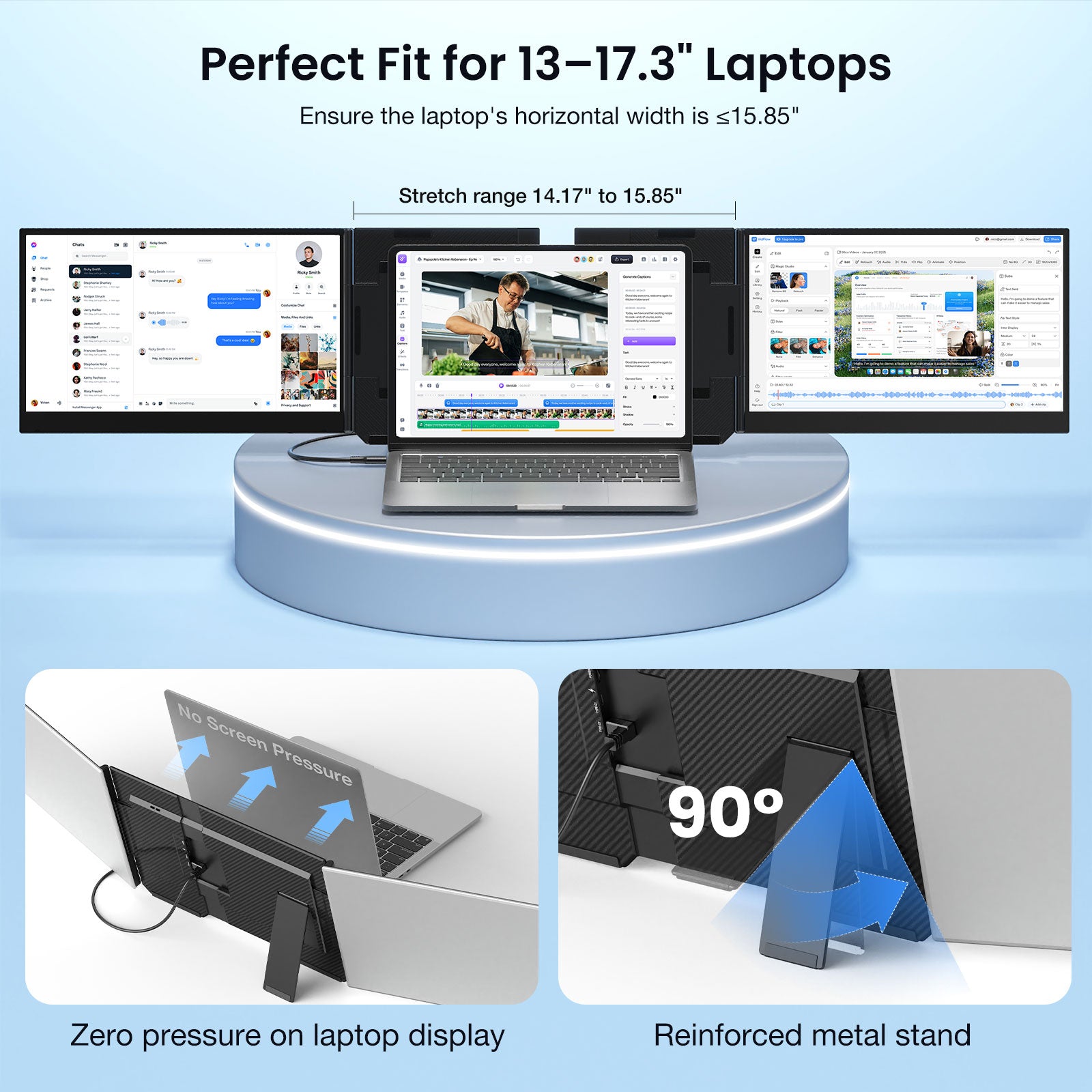 Kwumsy P7PRO 15.6" Extensor de tela tripla para laptop