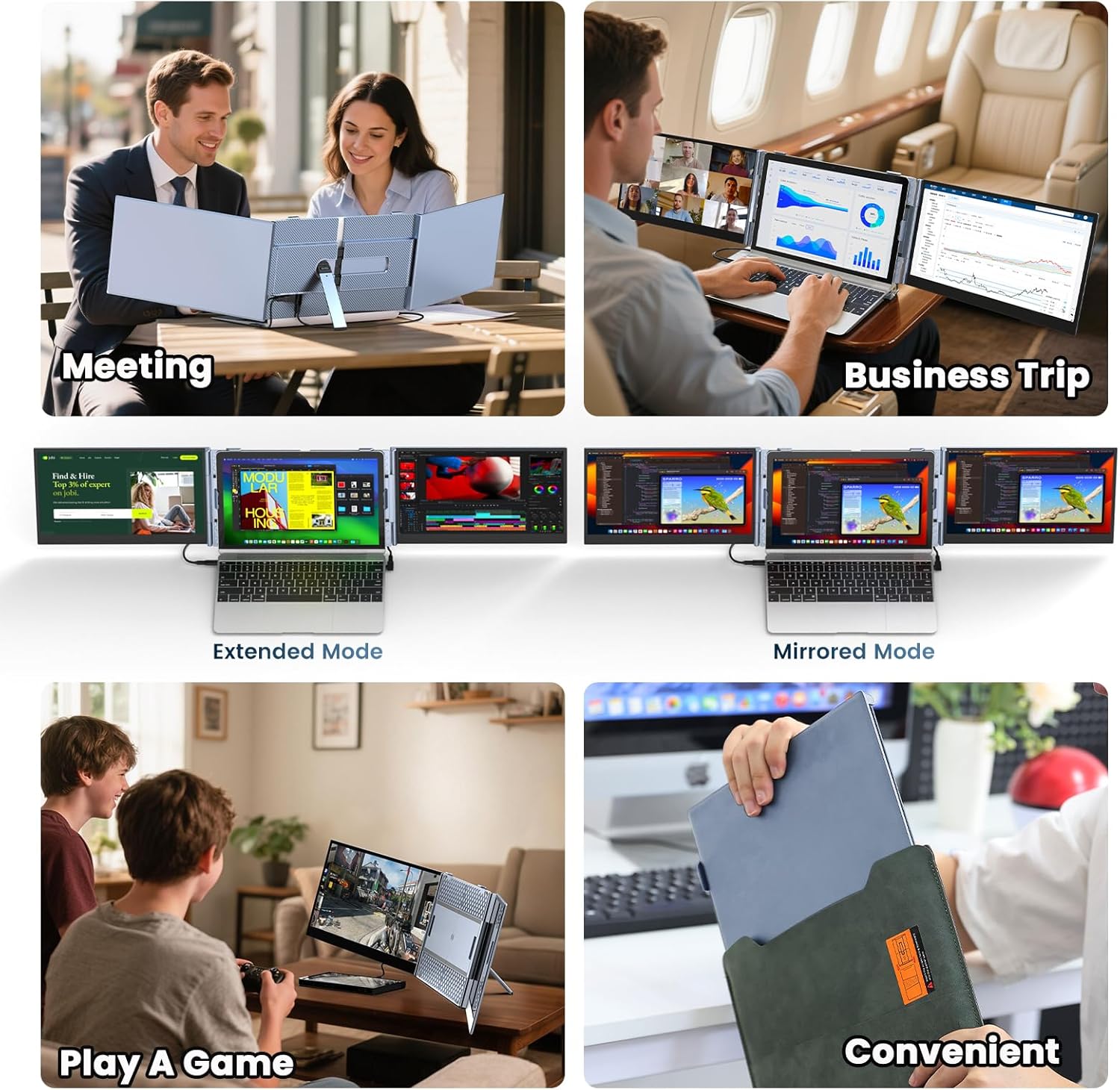 Kwumsy S8PRO 14" Triple Screen Laptop Screen Extender