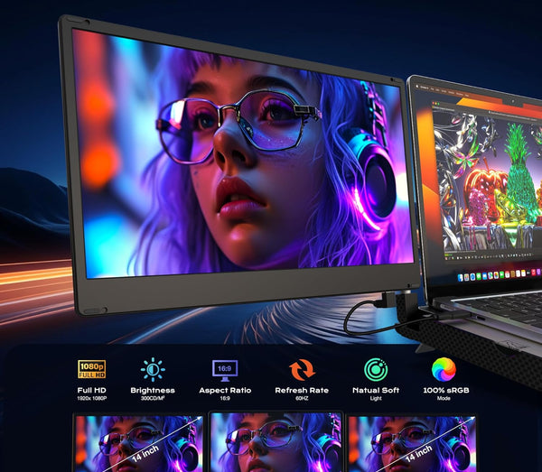 Kwumsy F3 14'' Triple Portable Laptop Monitor