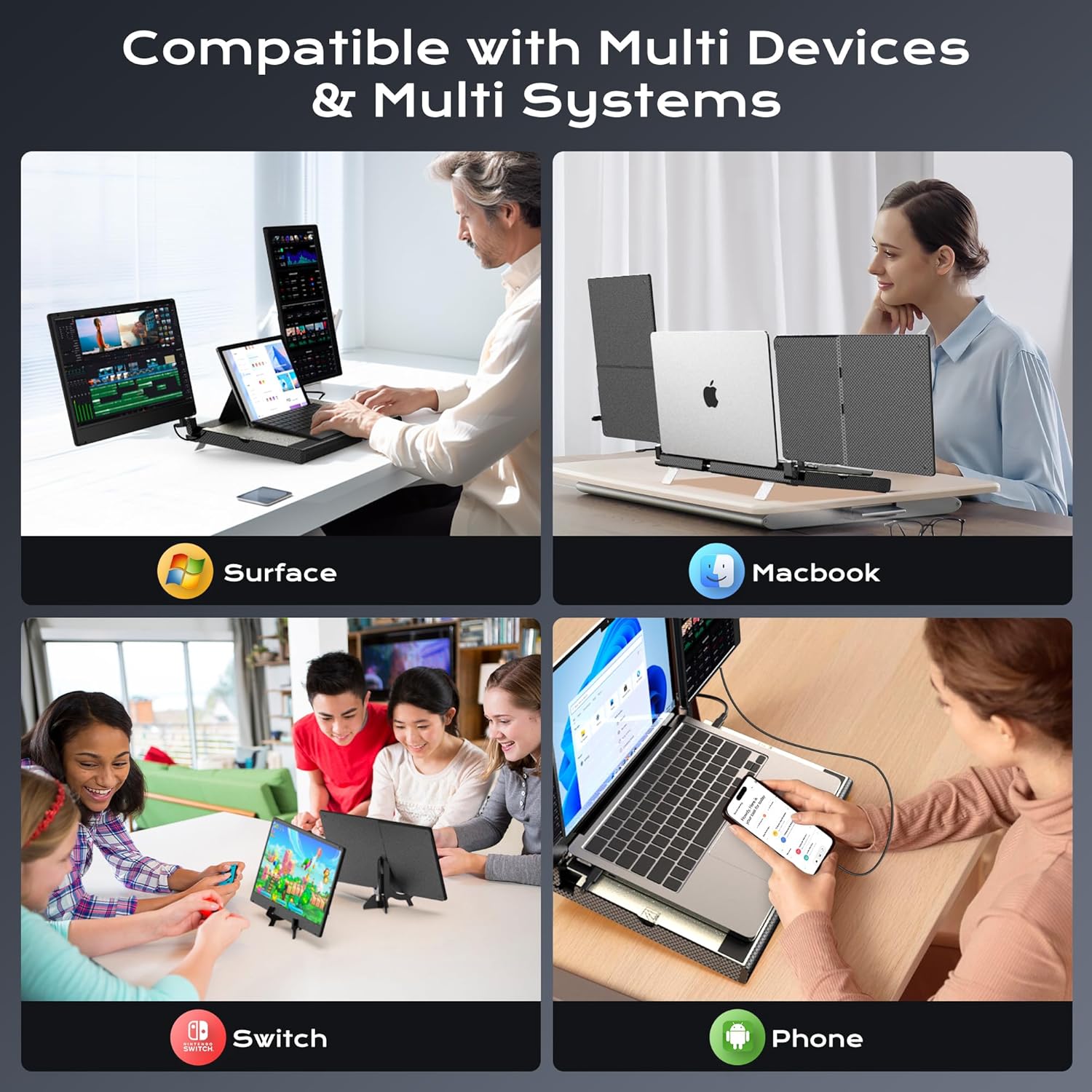 Kwumsy F3 14 '' Triple Portable Laptop Monitor