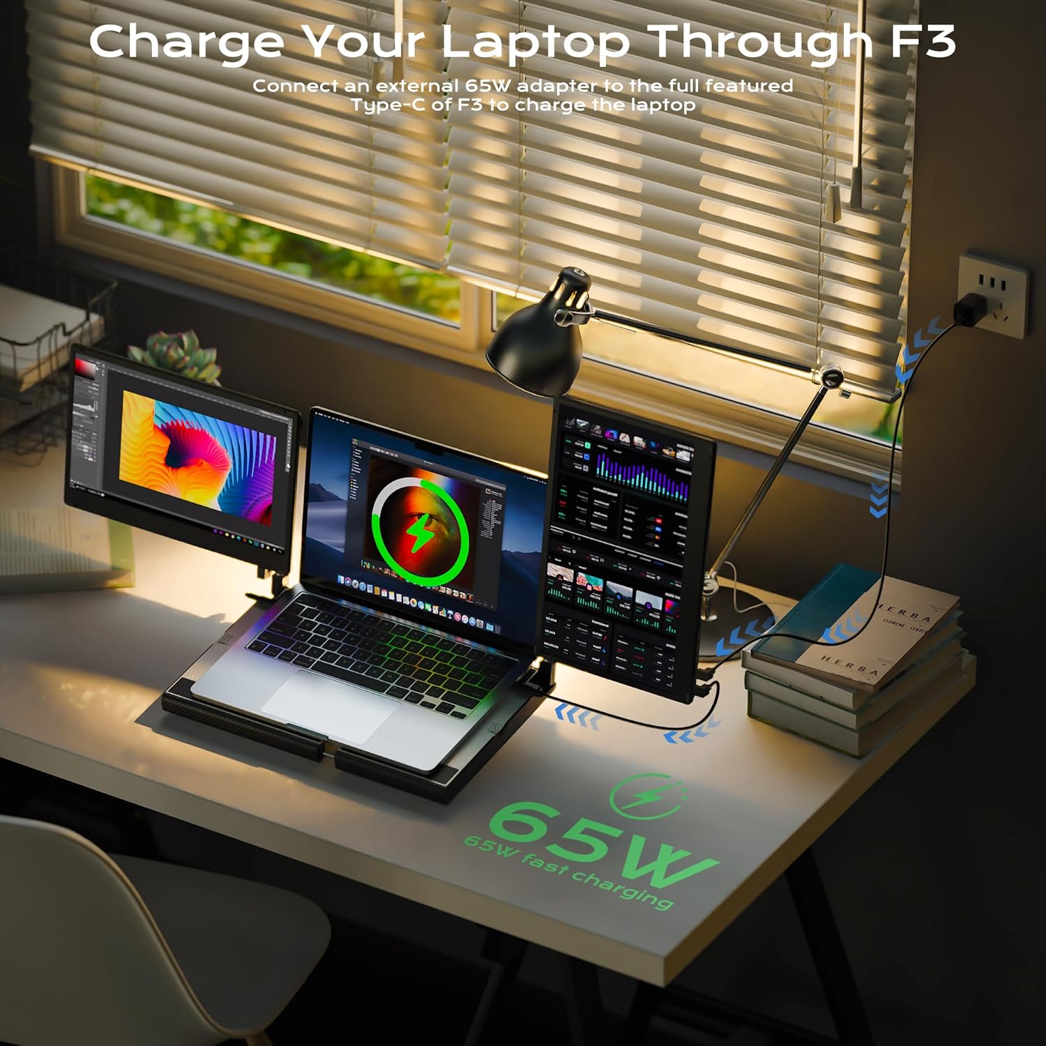 KWUMSY F3 14 '' Triple Portable Captop Monitor