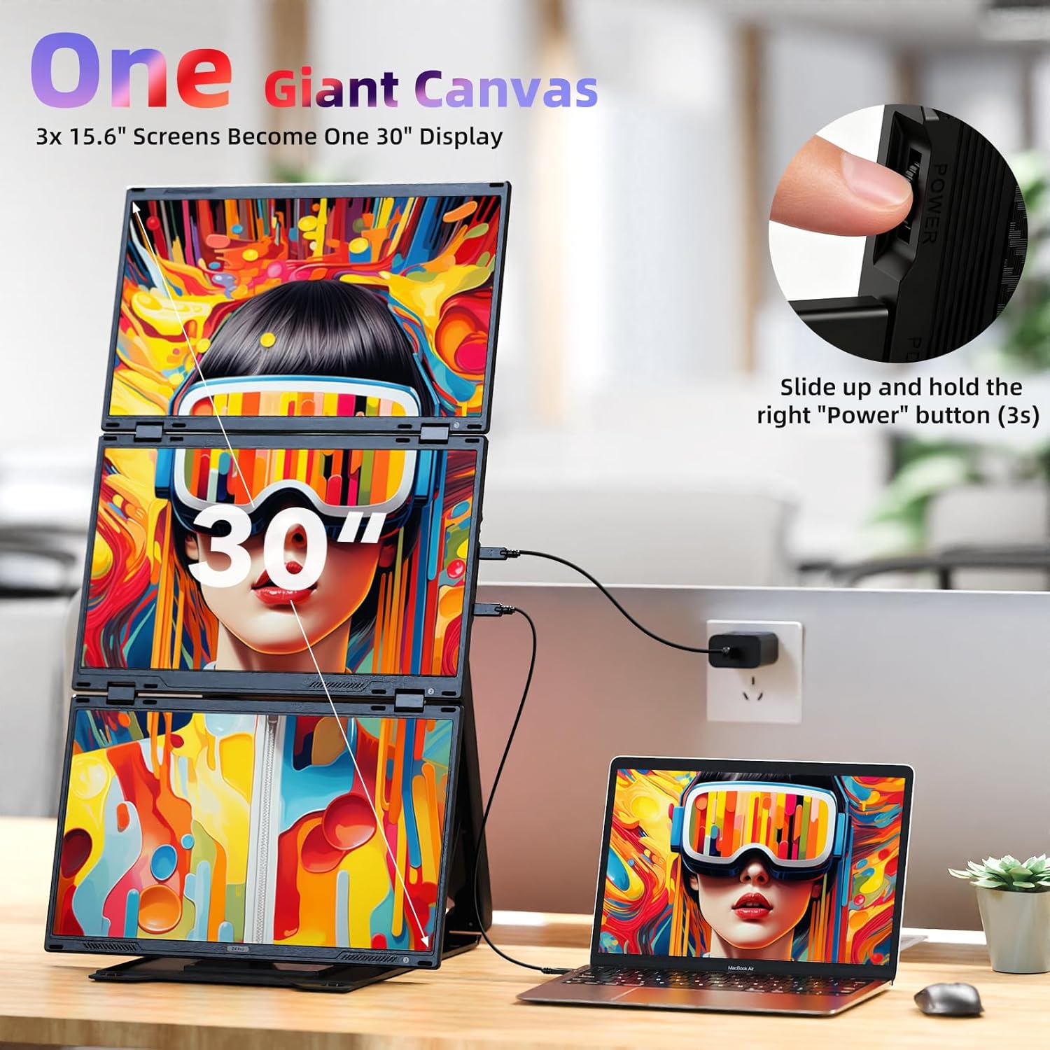 Kwumsy Z4Pro 15.6" Portable Quad-Screen Laptop Screen Extender